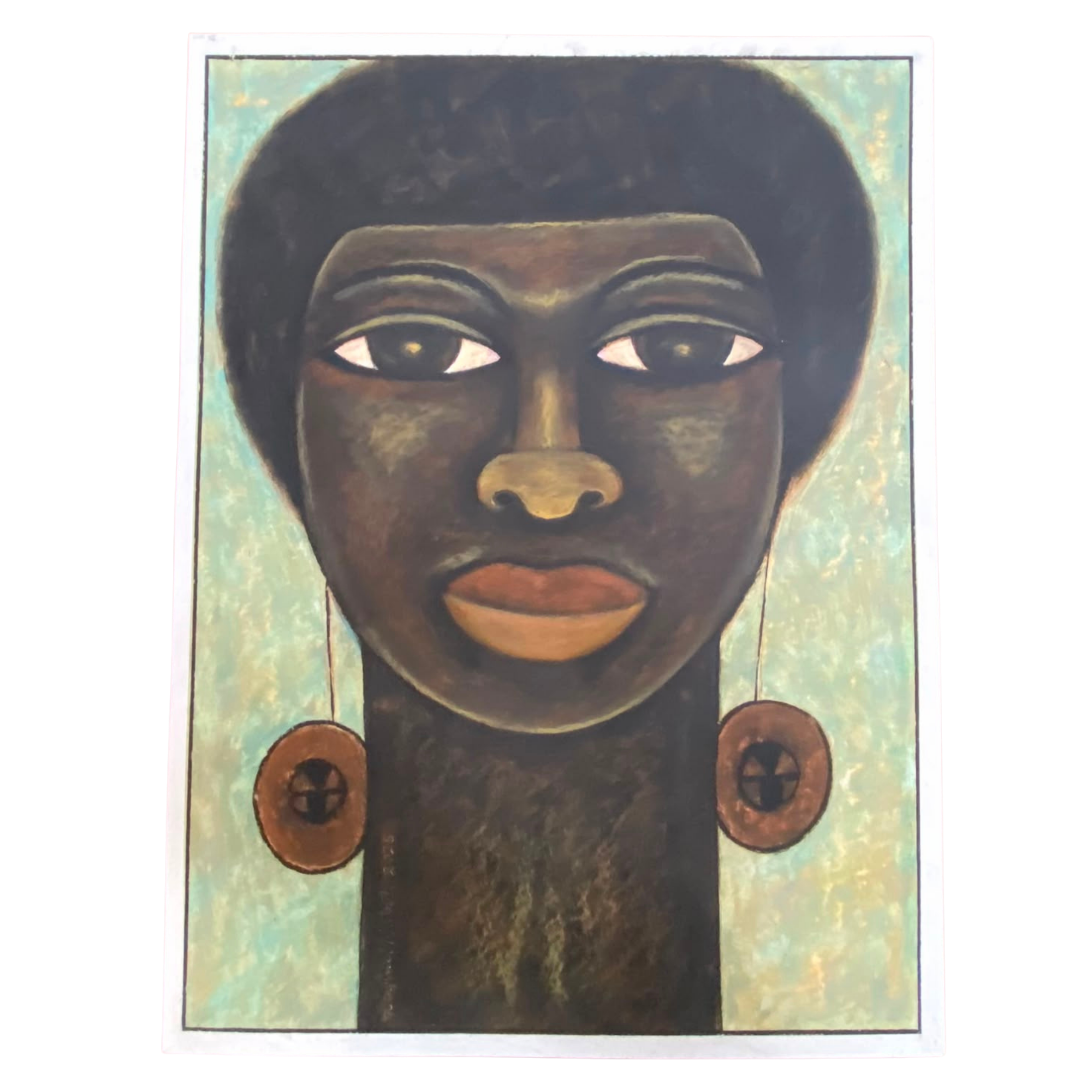 Mabote Art Woodprint Painting - Afro Man