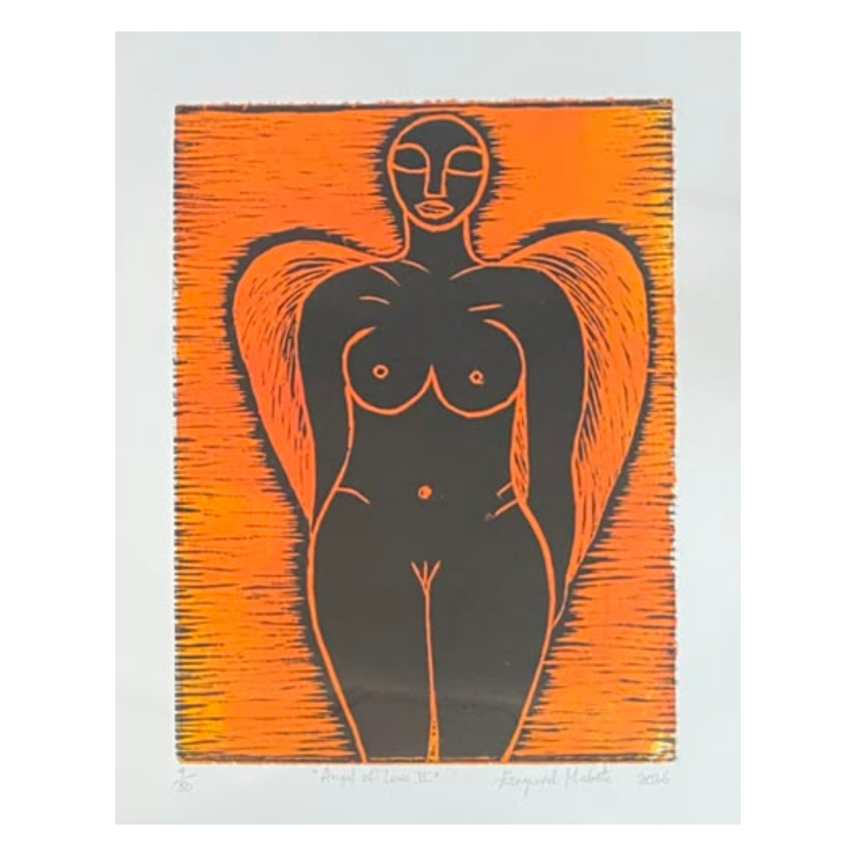 Mabote Art Woodprint Painting - Angel Of Love