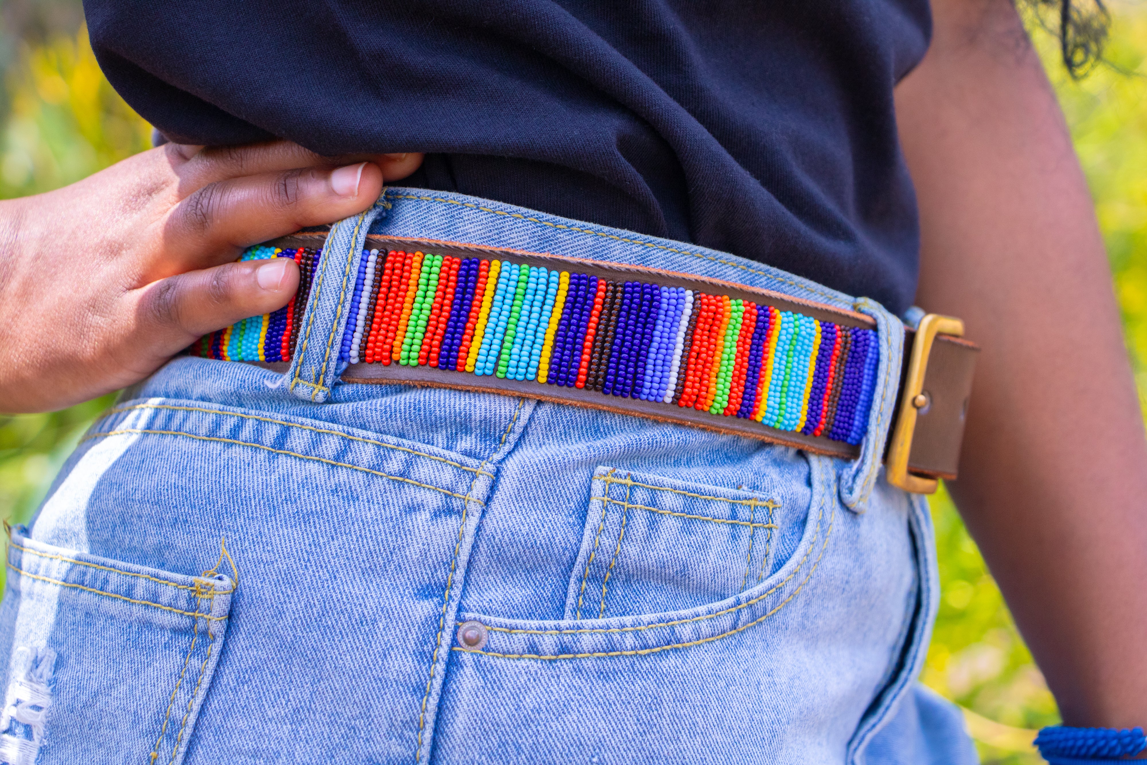 Thando - Colourful Beaded Leather Belt