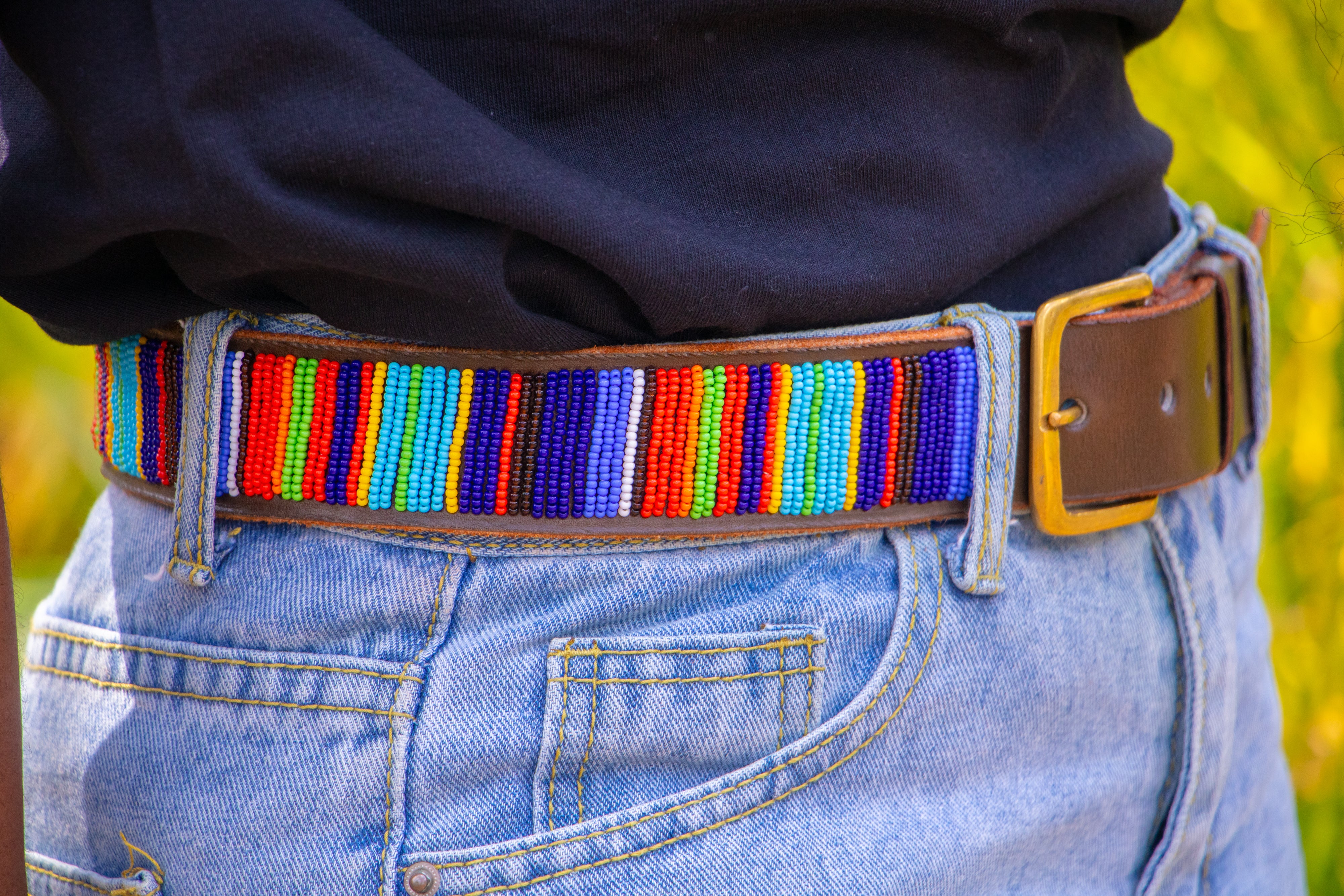 Thando - Colourful Beaded Leather Belt