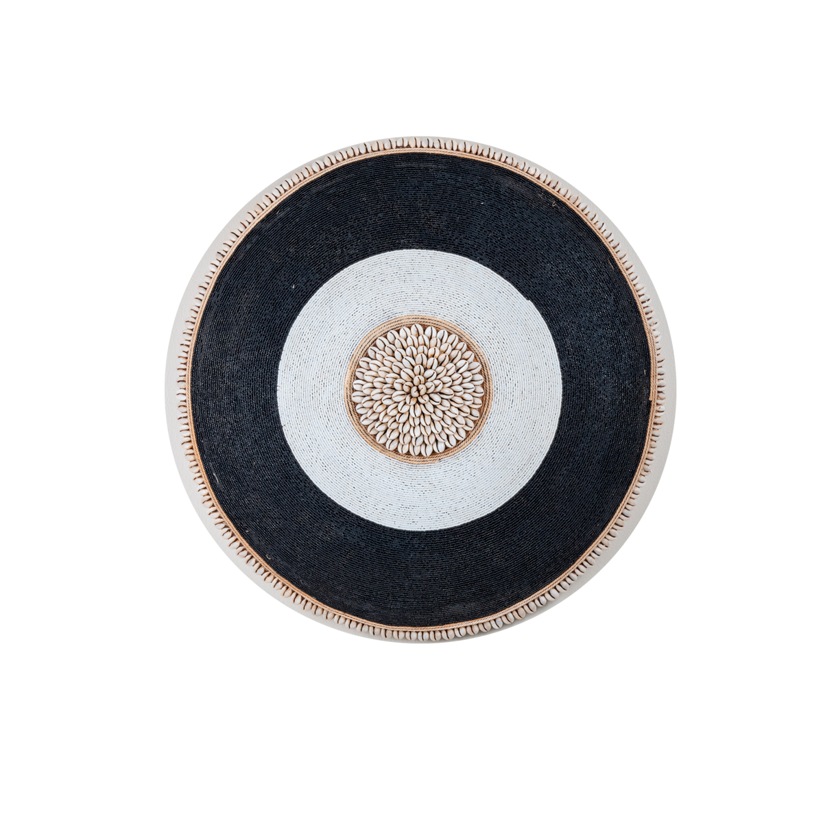 Beaded Wooden Shield With Shells (55x55)