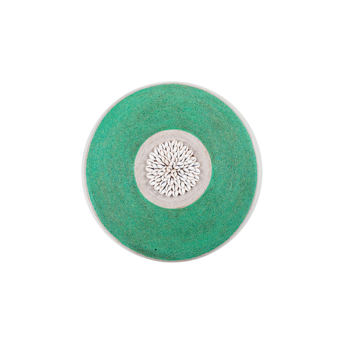 Beaded Wooden Shield With Shells (40x40)