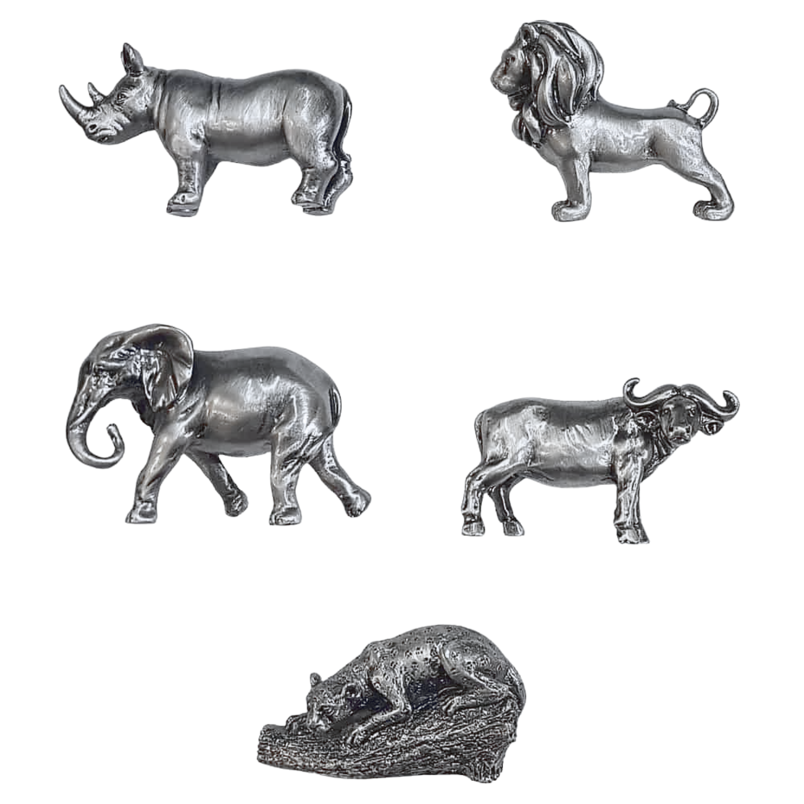 Pewter Big 5 African Animals Set