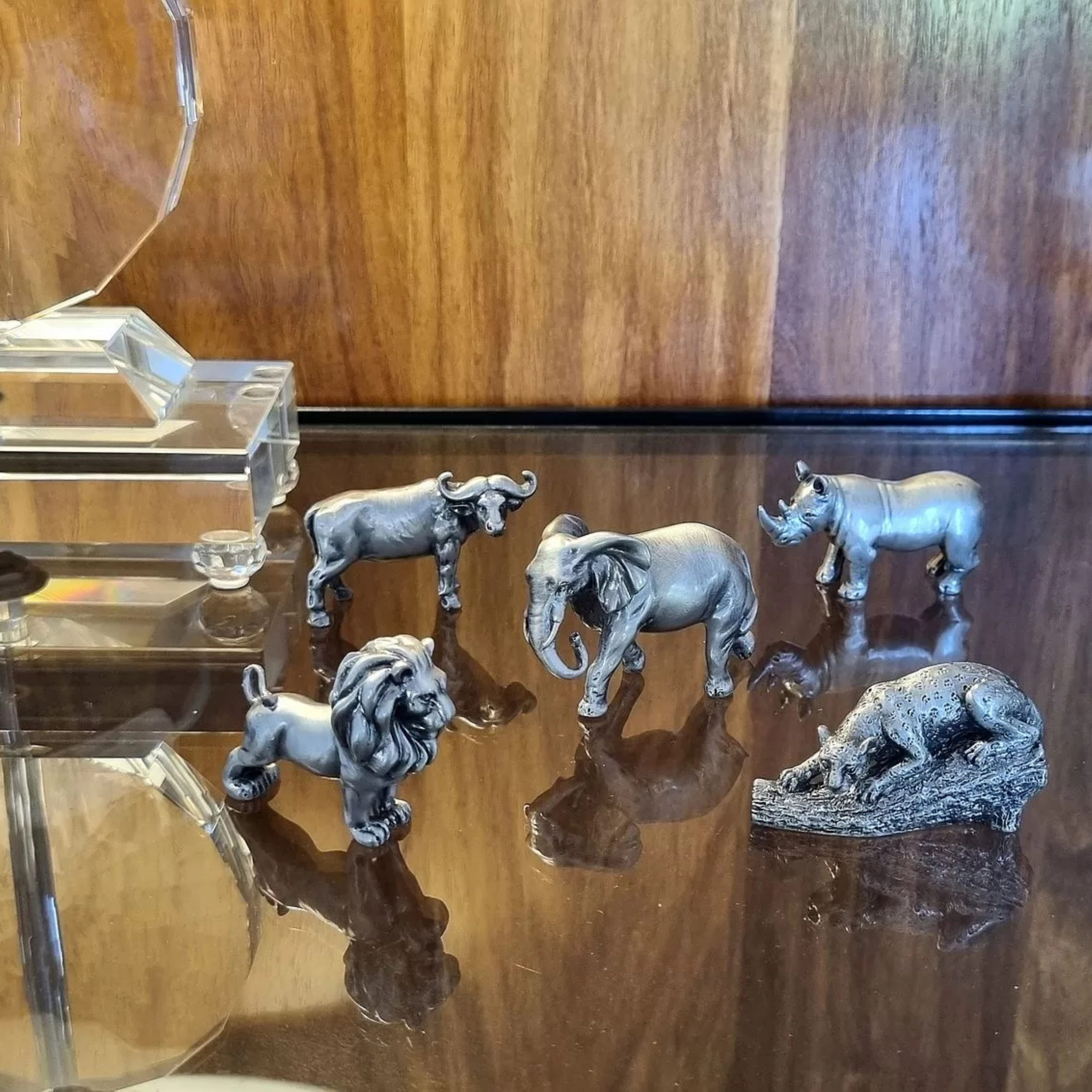 Pewter Big 5 African Animals Set