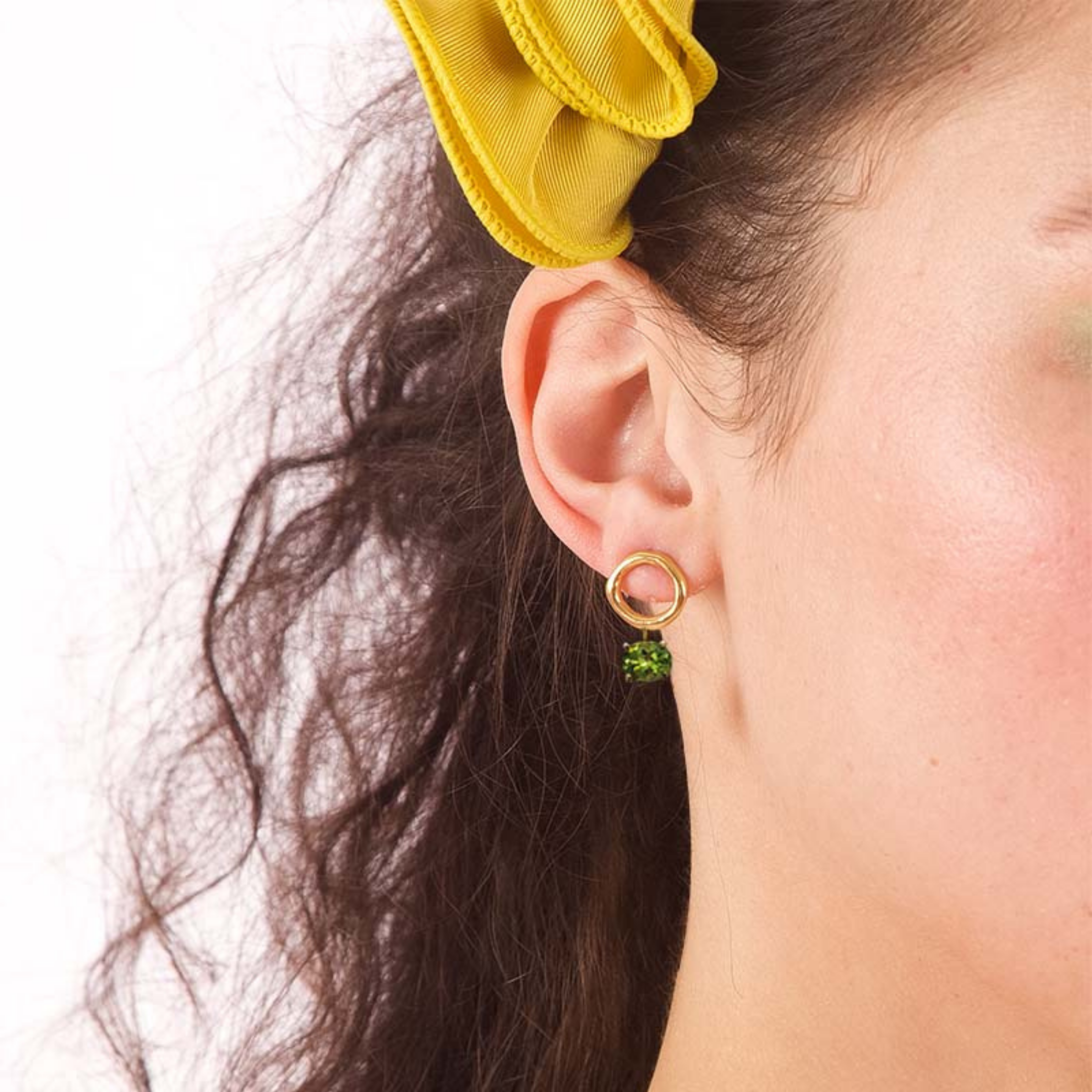 Kirsten Goss Aspasia Studs Earrings - Green Onyx