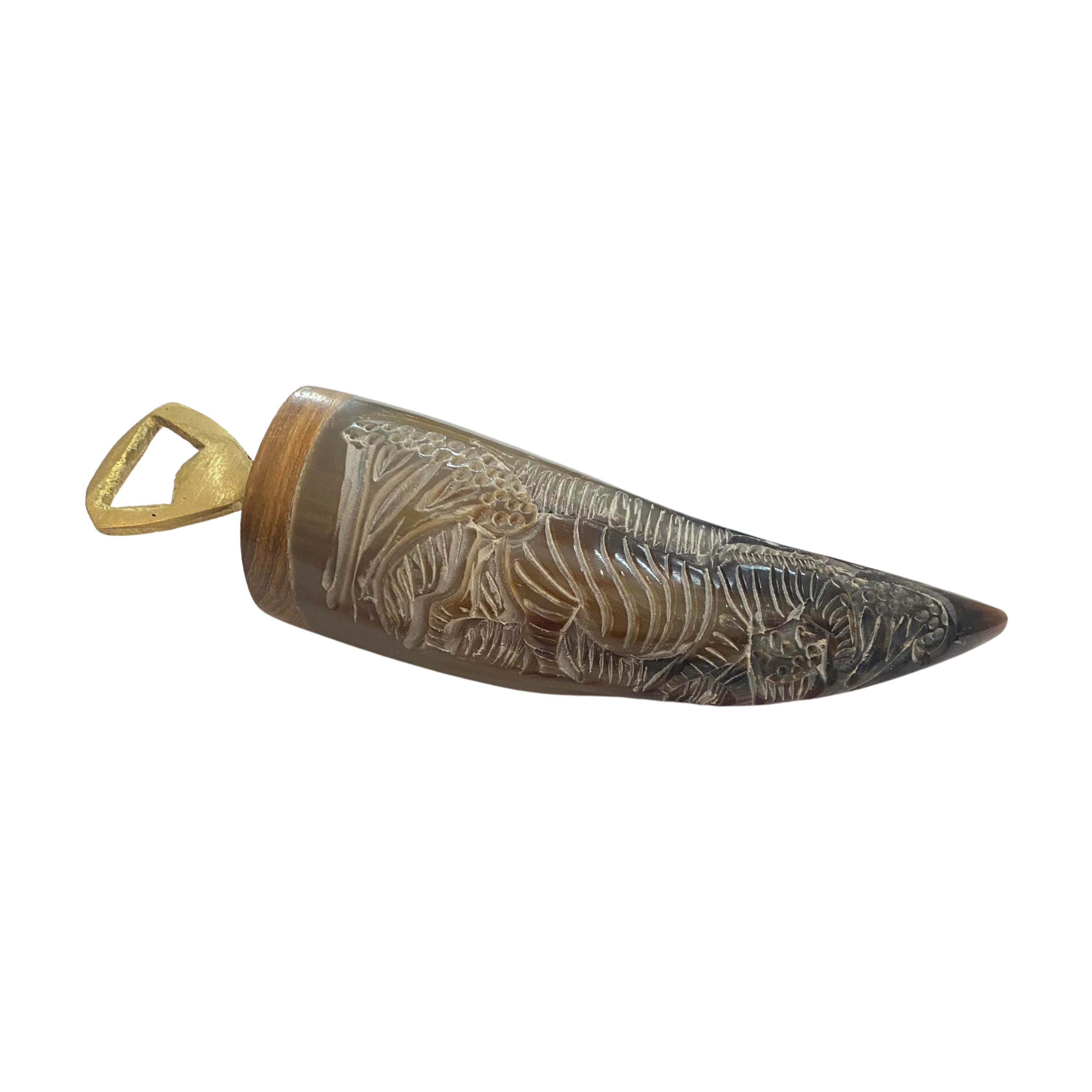 Carved Bull Horn Bottle Opener