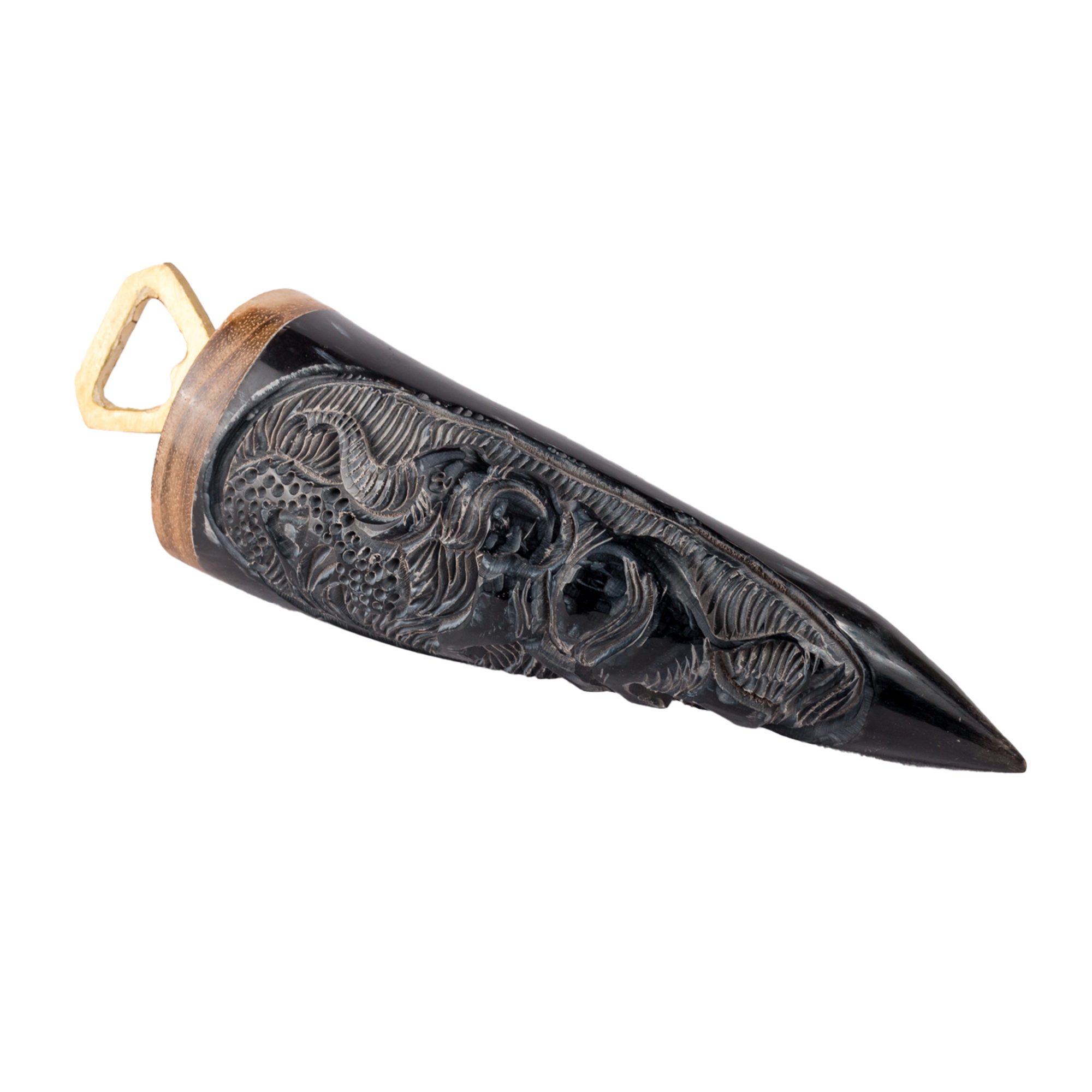 Carved Bull Horn Bottle Opener