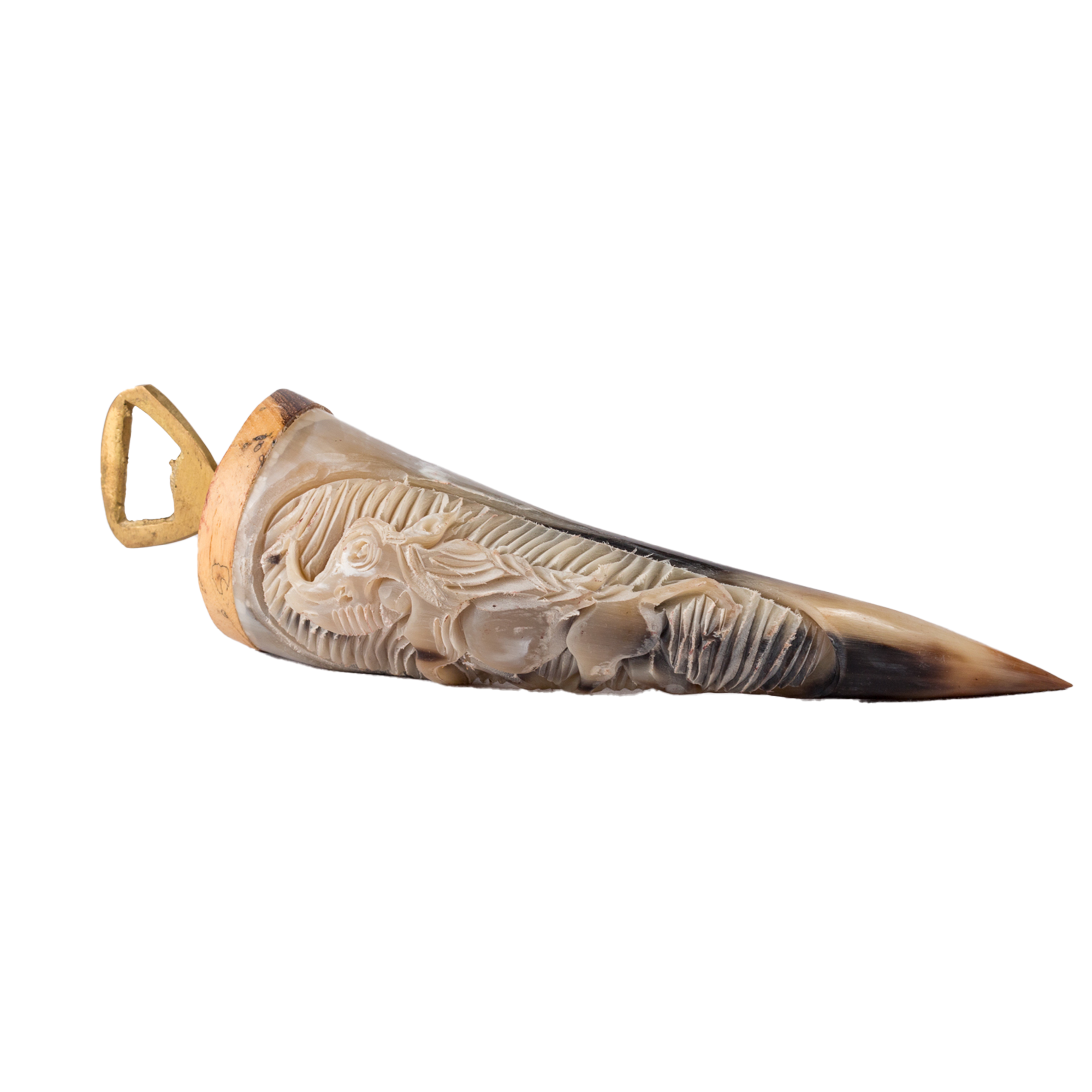 Carved Bull Horn Bottle Opener