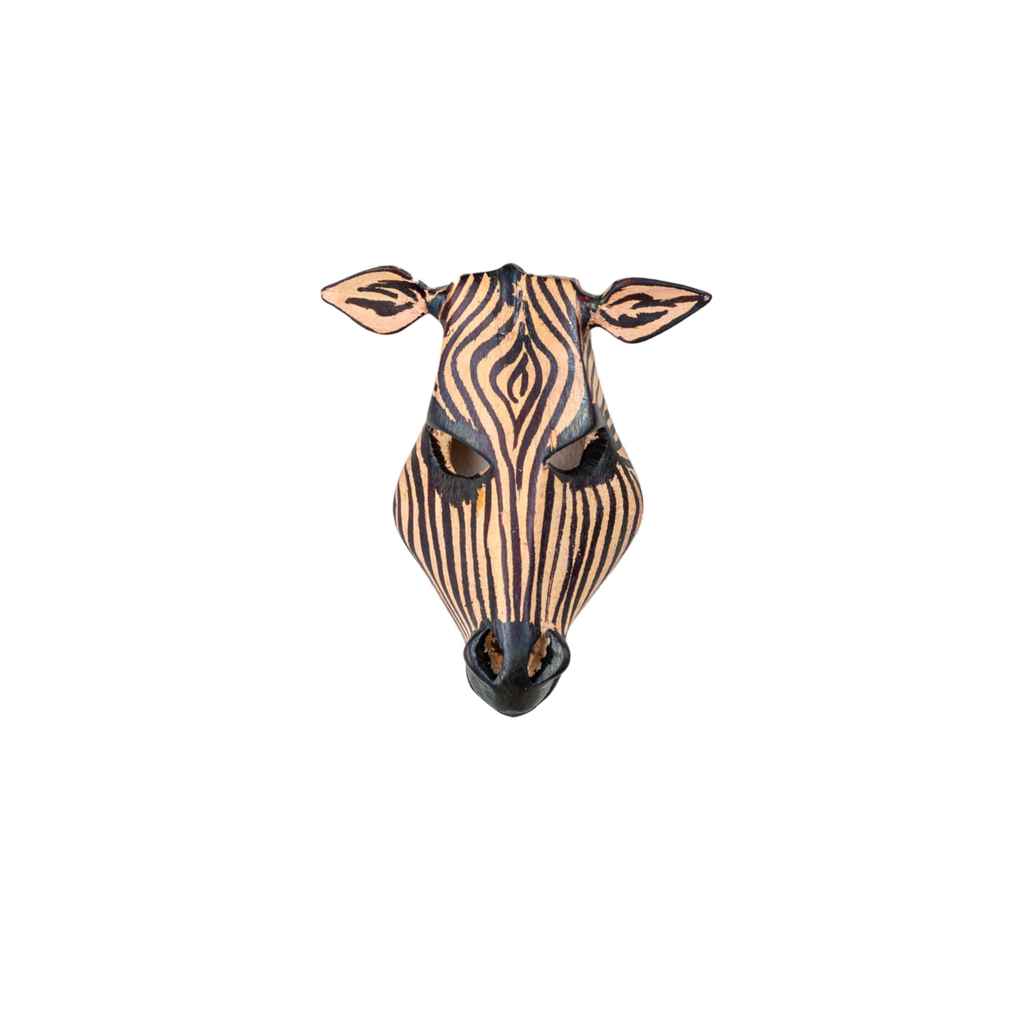 Carved Wooden Zebra Mask