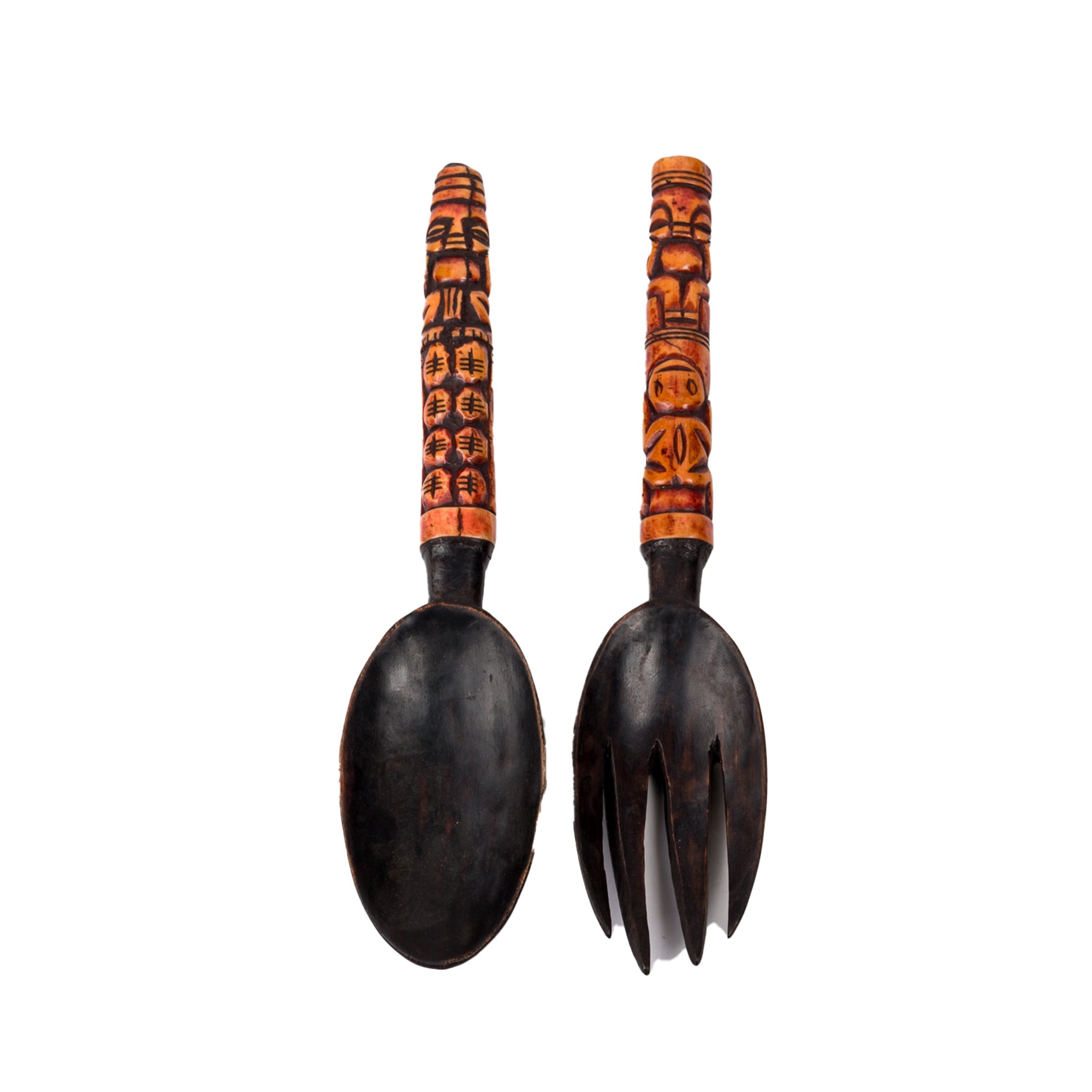 Carved Bone Salad Servers