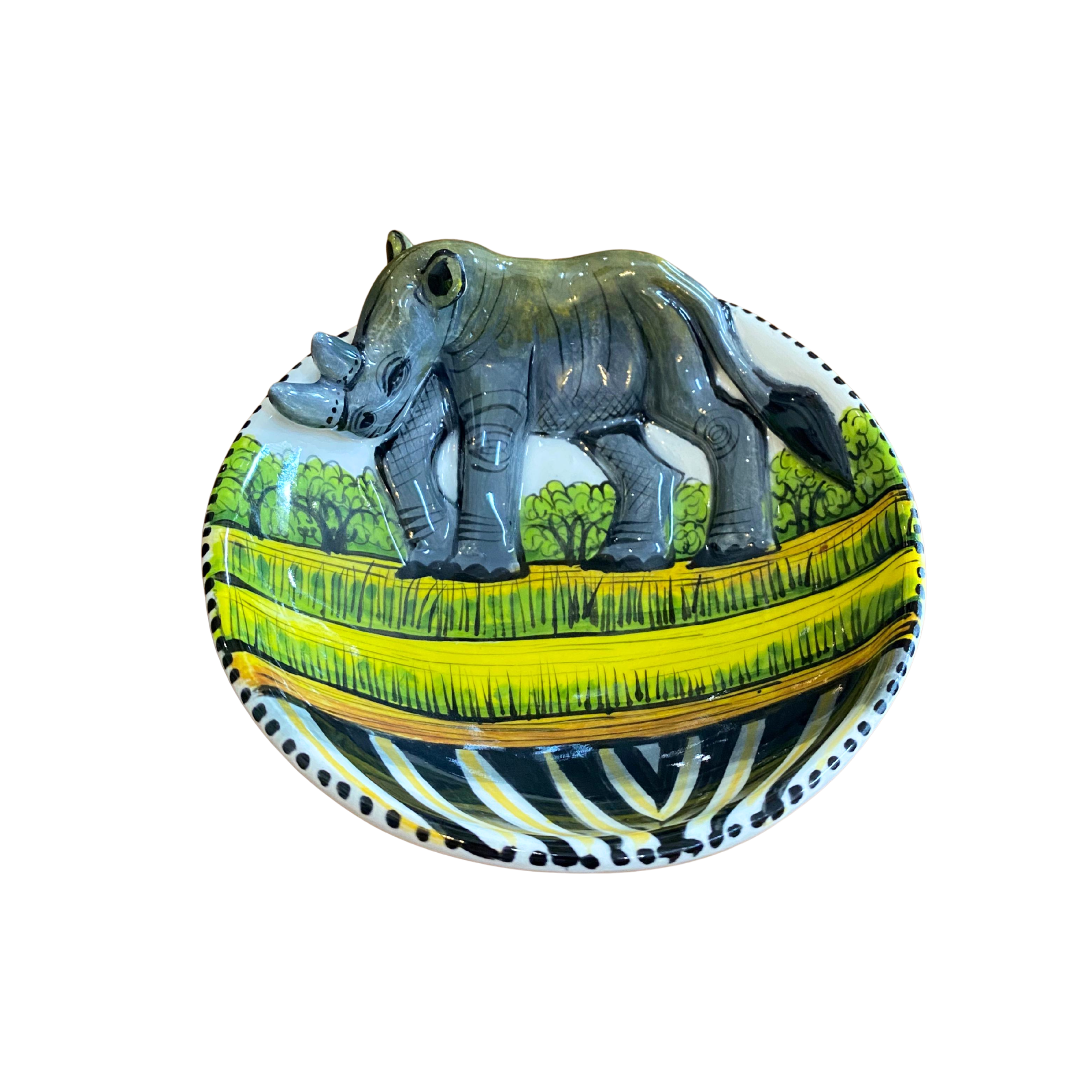 Round 3D Ceramic Teabag Holder (Rhino)