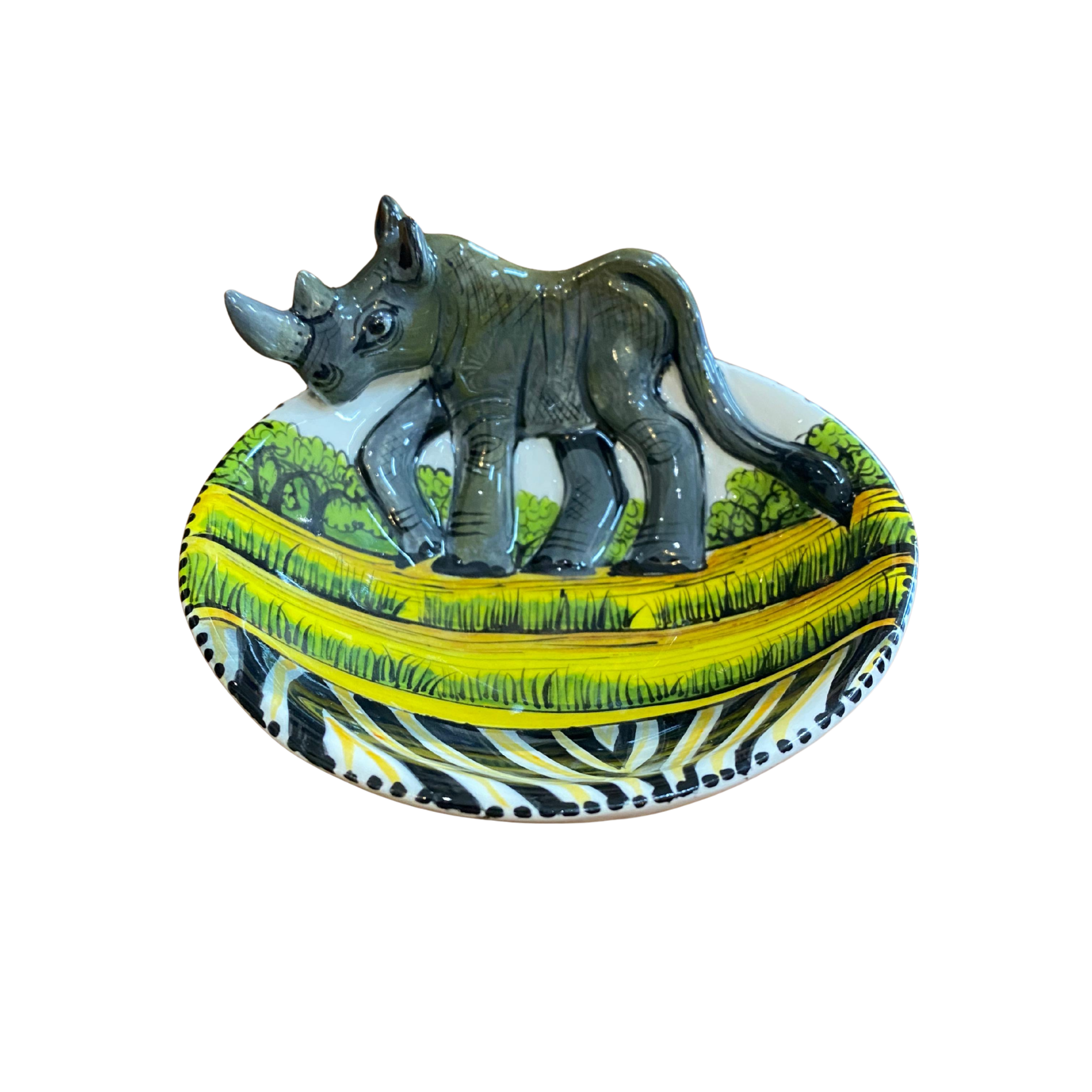 Round 3D Ceramic Teabag Holder (Rhino)