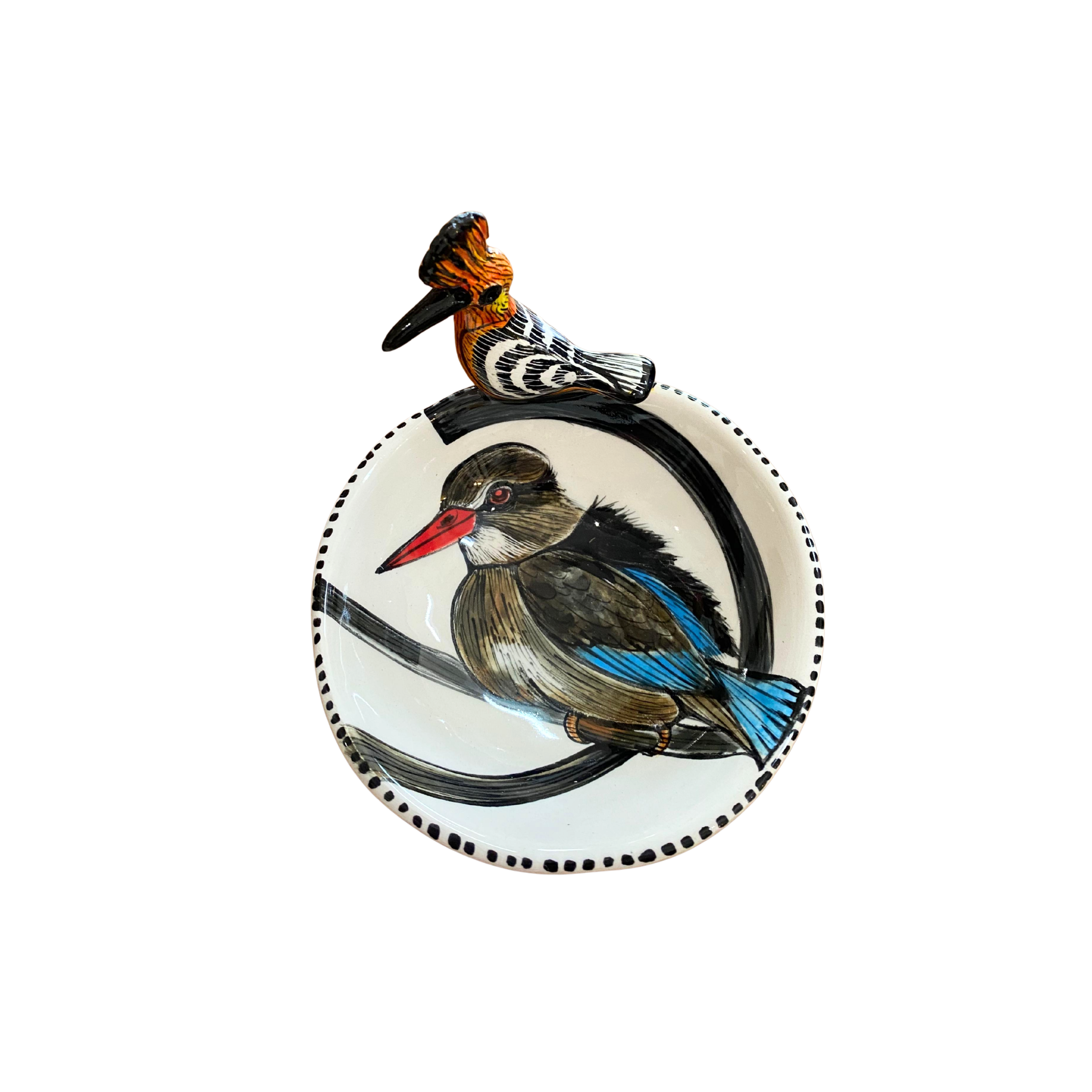 Round 3D Ceramic Teabag Holder (Birds)