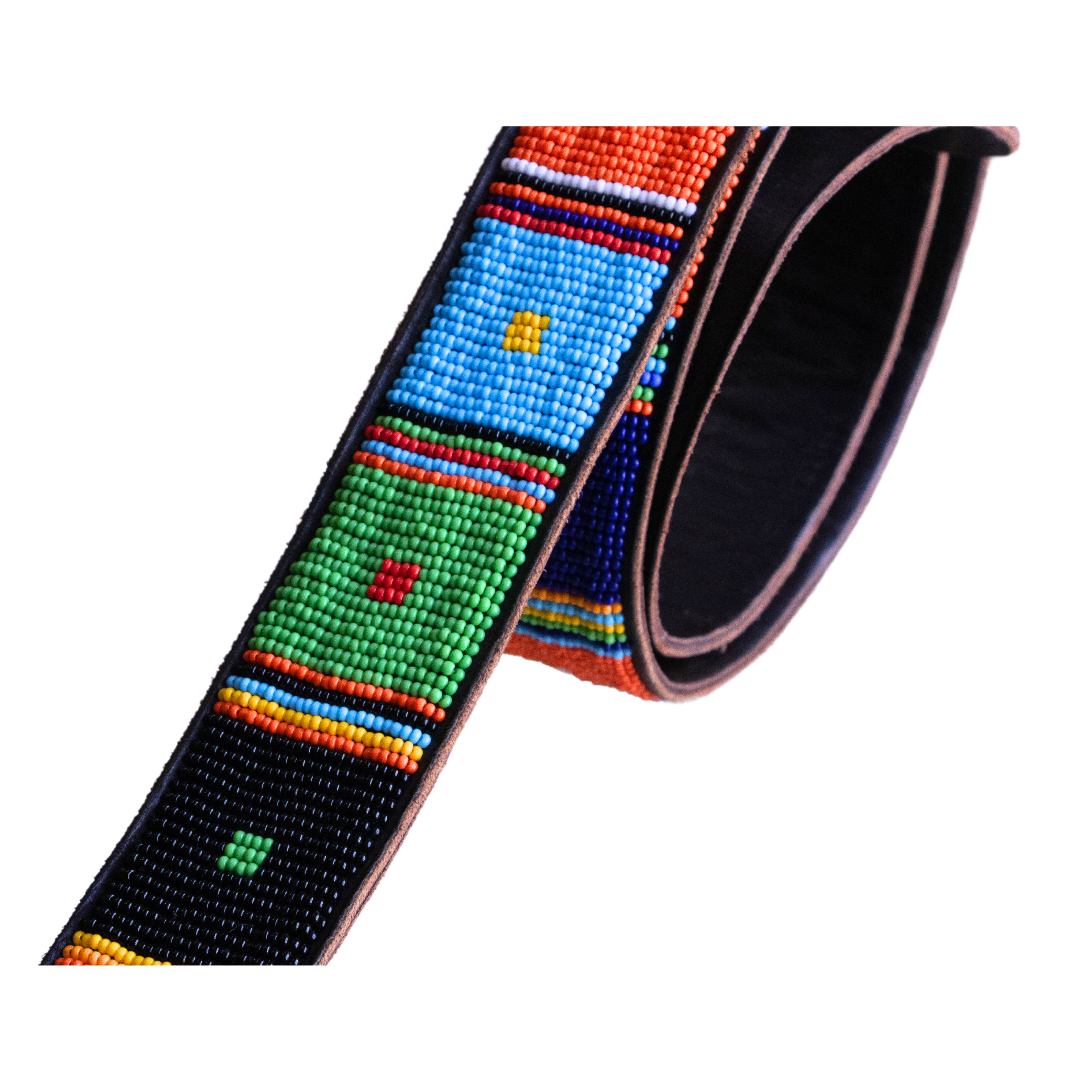 Dumi - Colourful Beaded Leather Belt