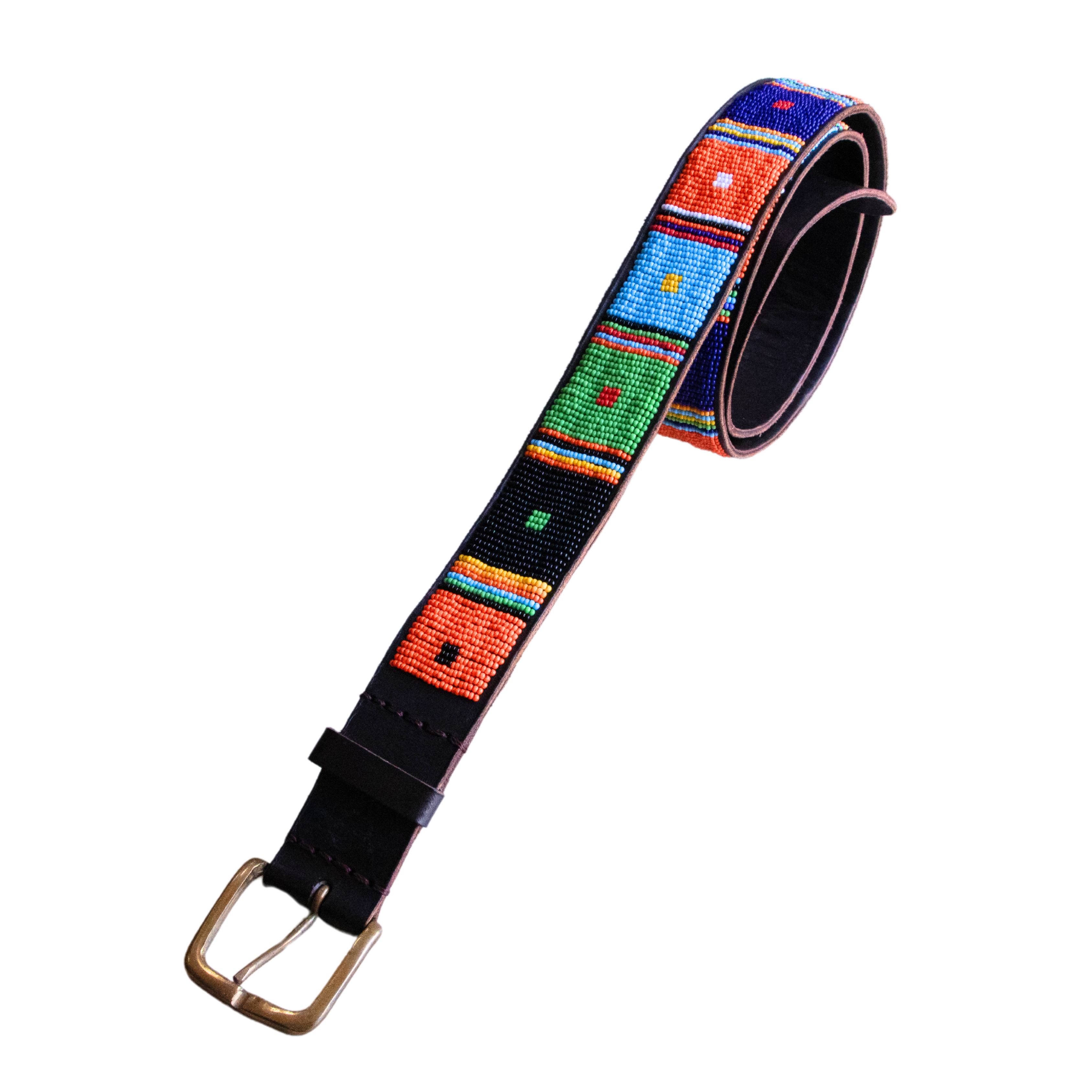 Dumi - Colourful Beaded Leather Belt