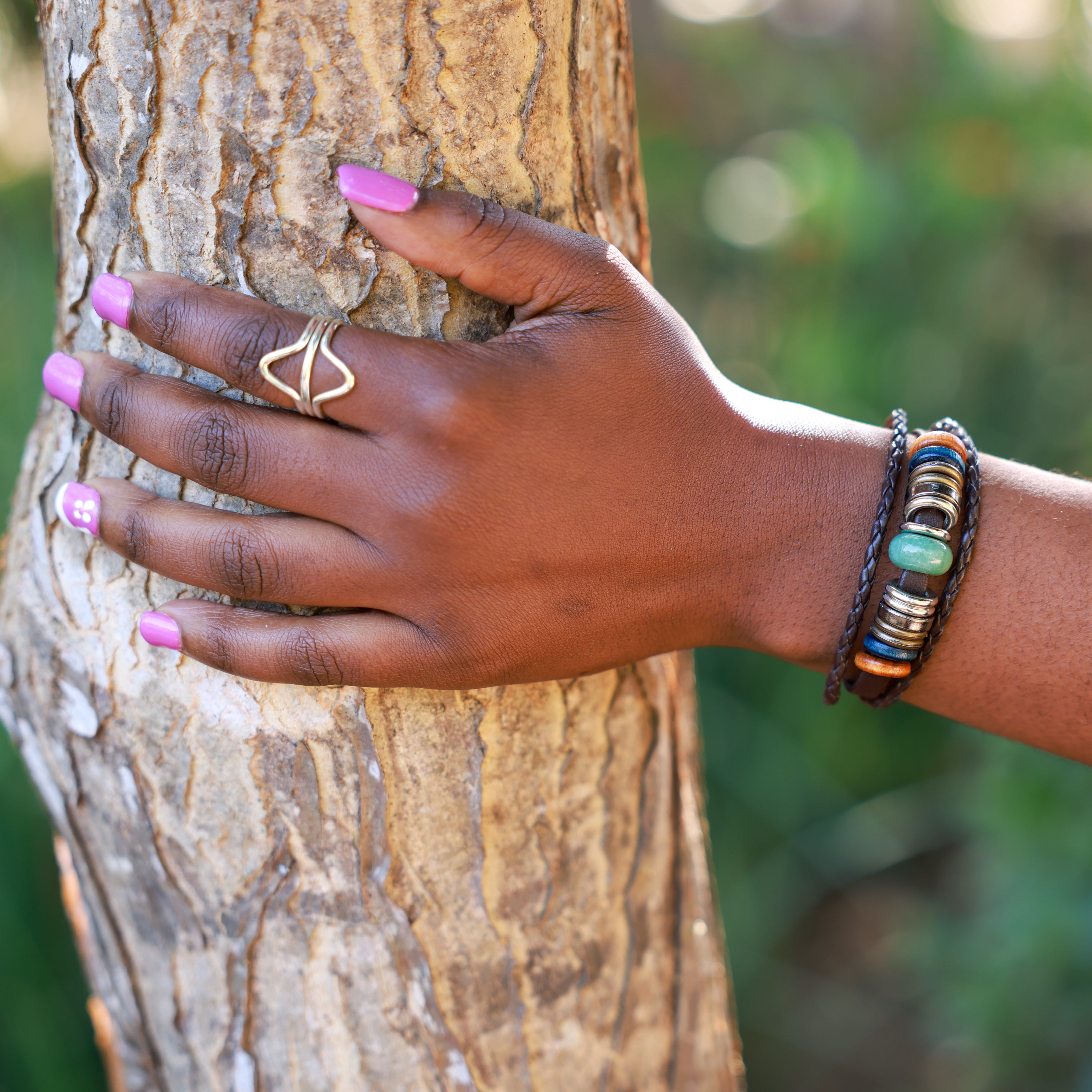 Bennie Beaded Leather Bracelet