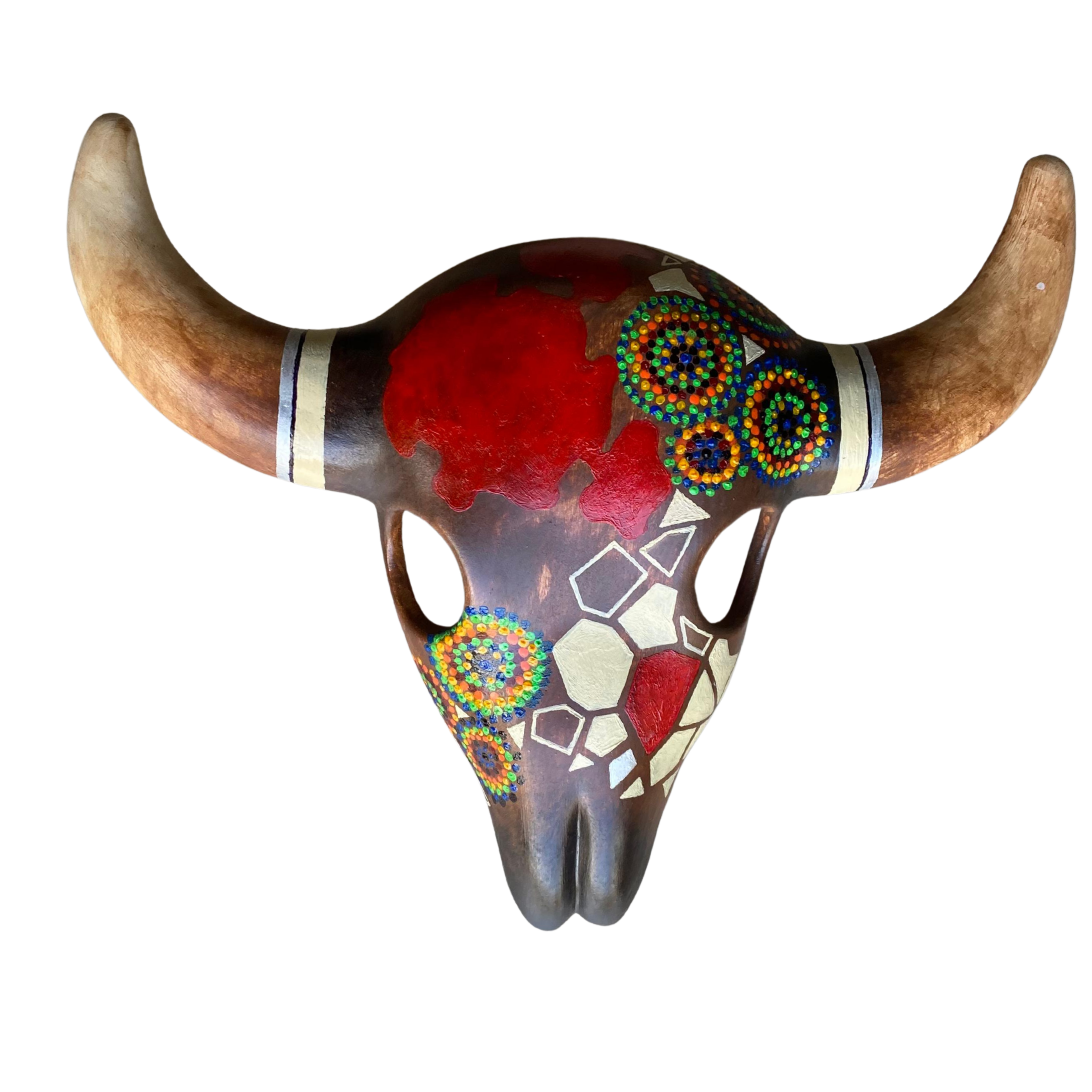 Colourful Painted Ceramic Skulls (Tribal)