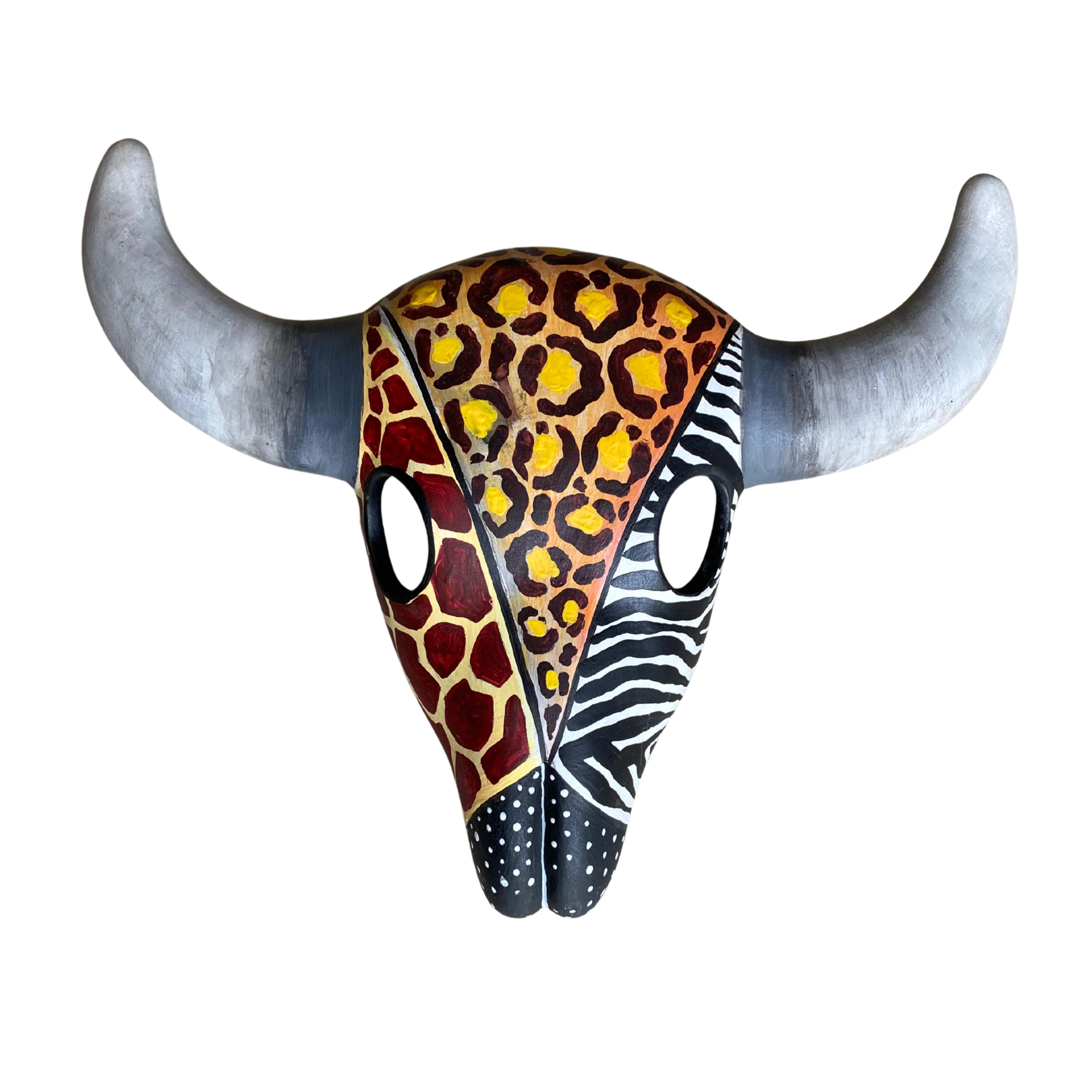 Colourful Painted Ceramic Skulls (Tribal)