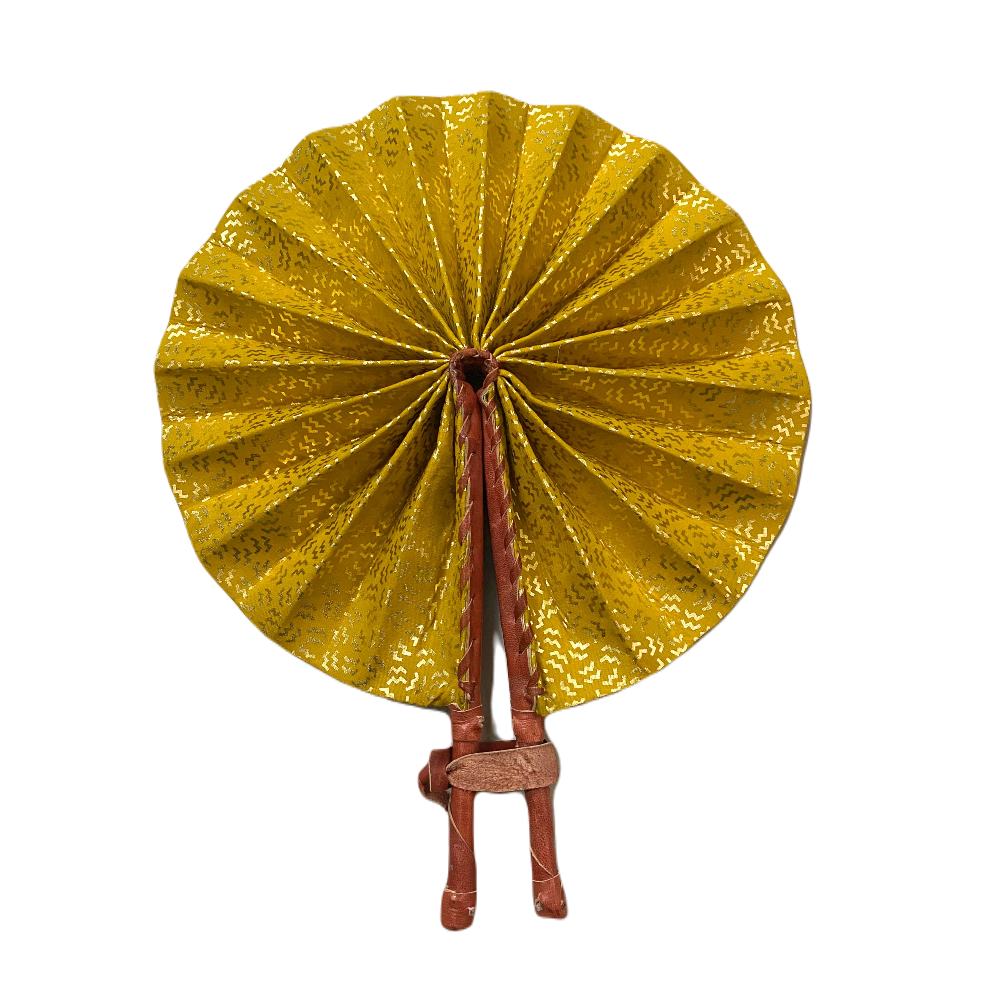 Fold Up African Leather Fans