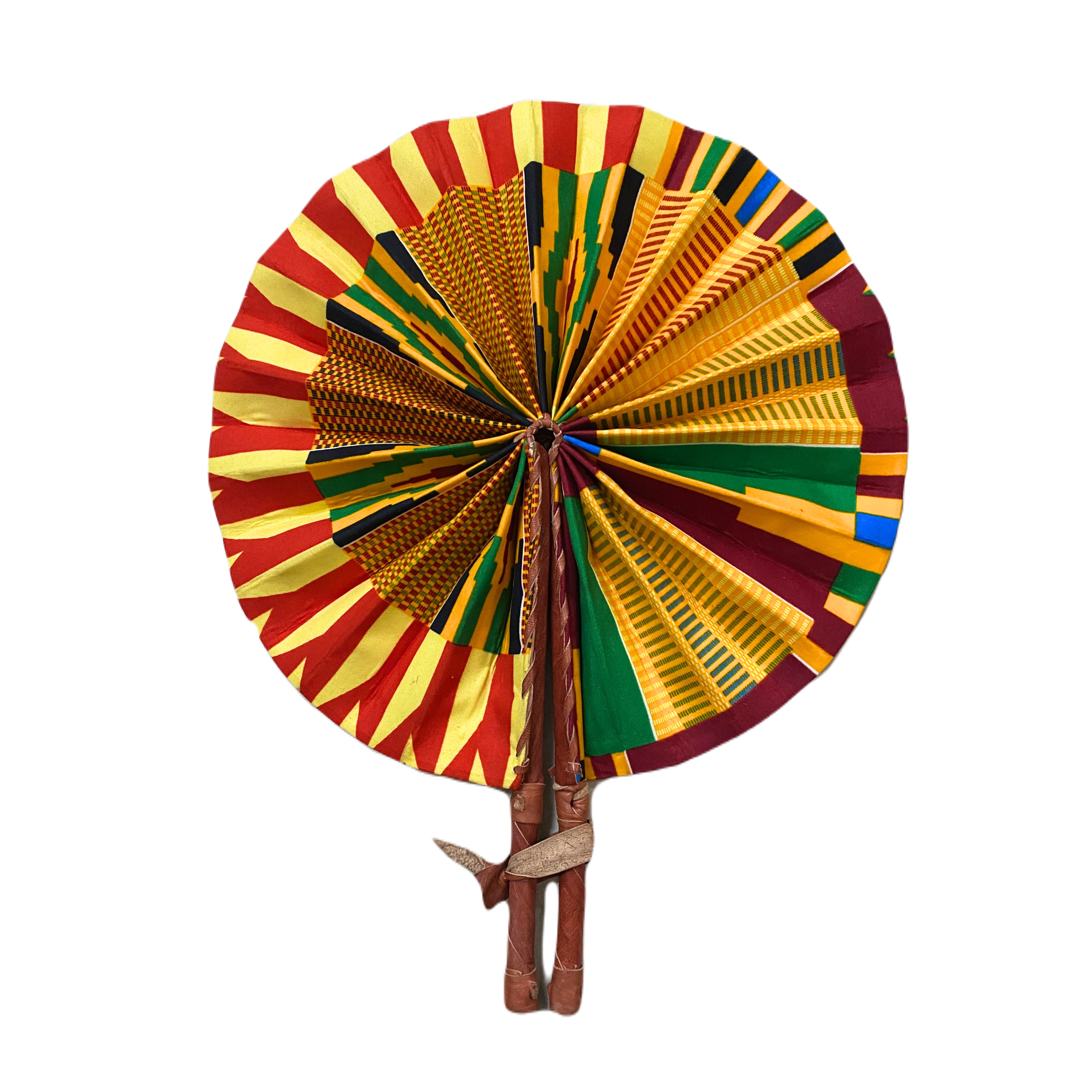 Fold Up African Leather Fans