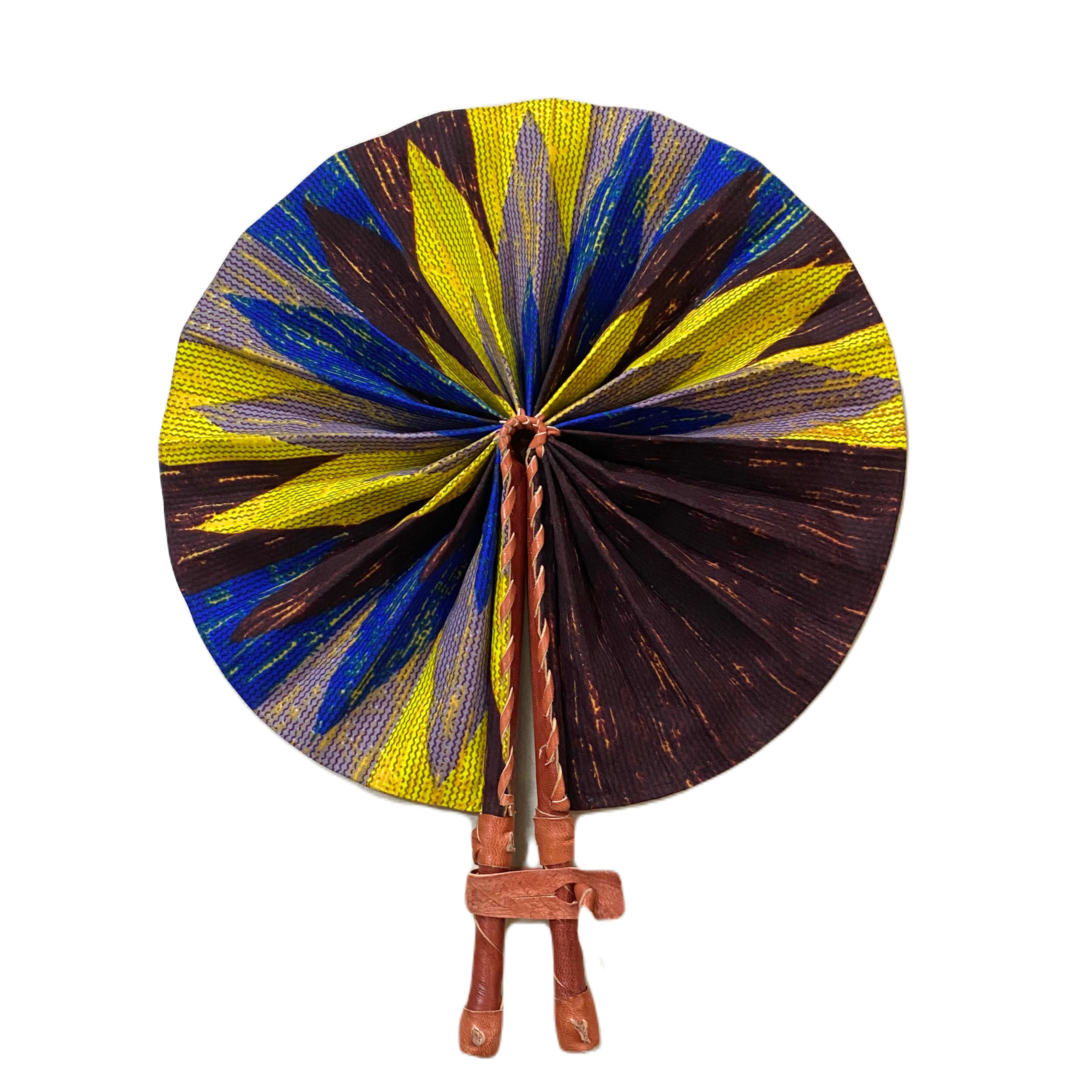 Fold Up African Leather Fans