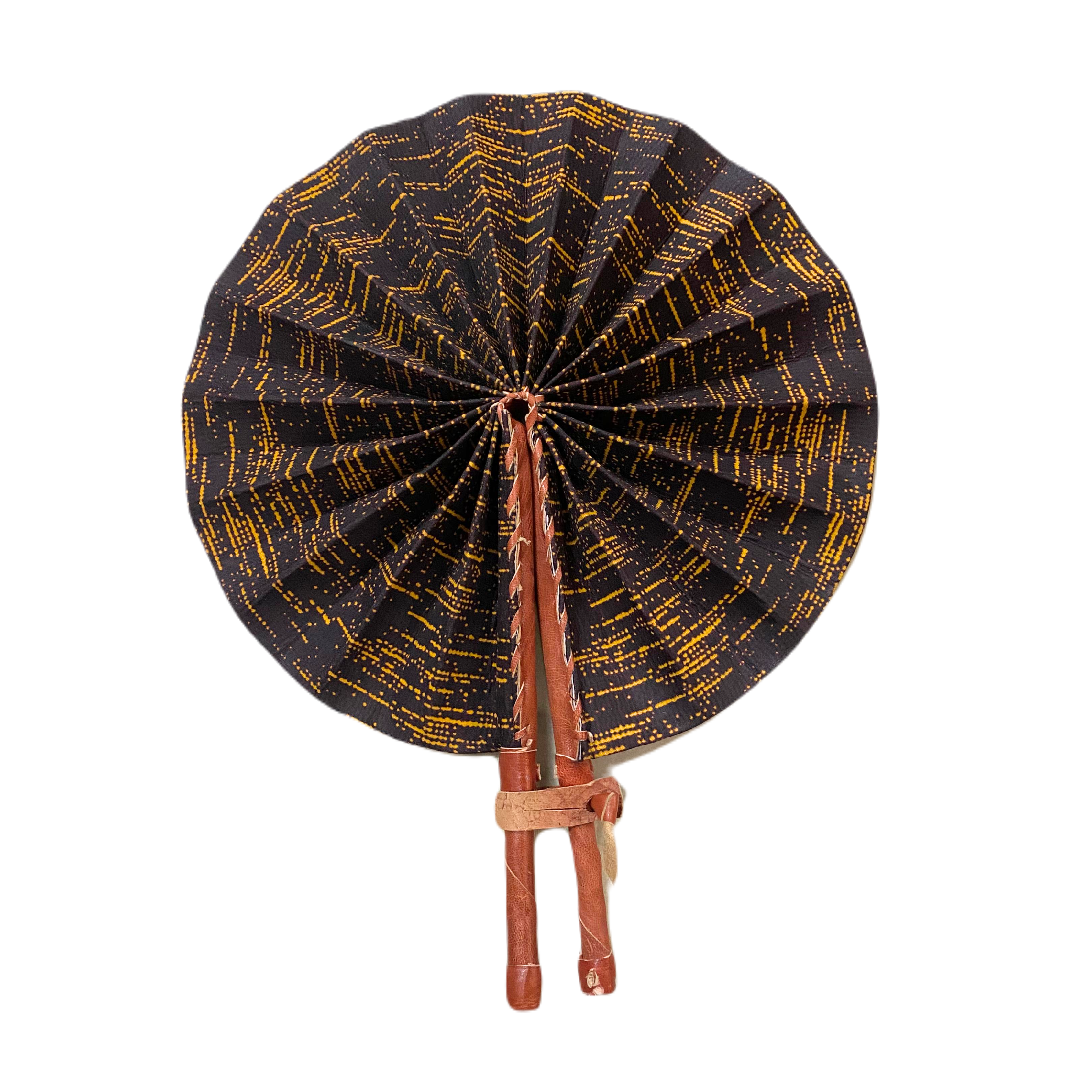 Fold Up African Leather Fans