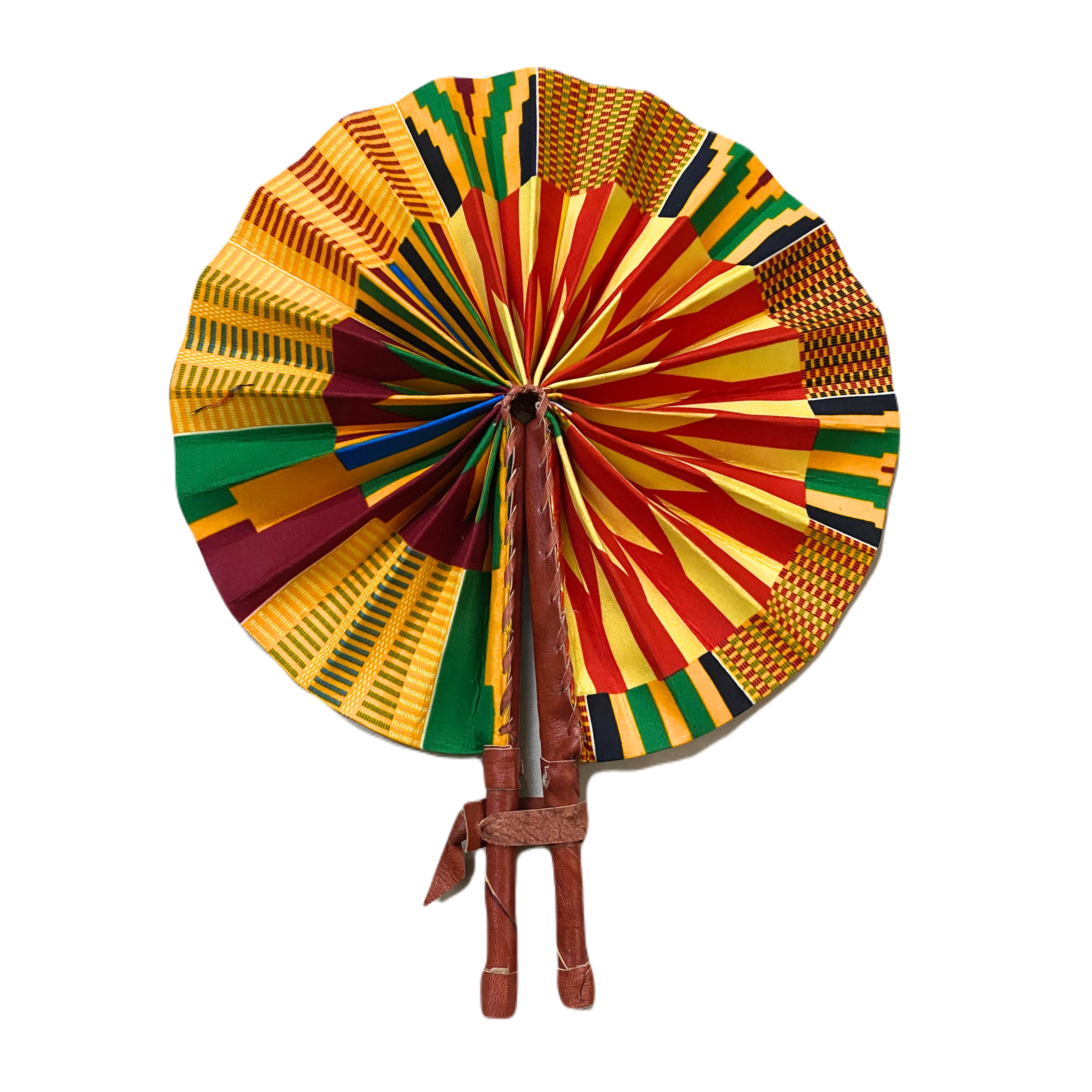 Fold Up African Leather Fans