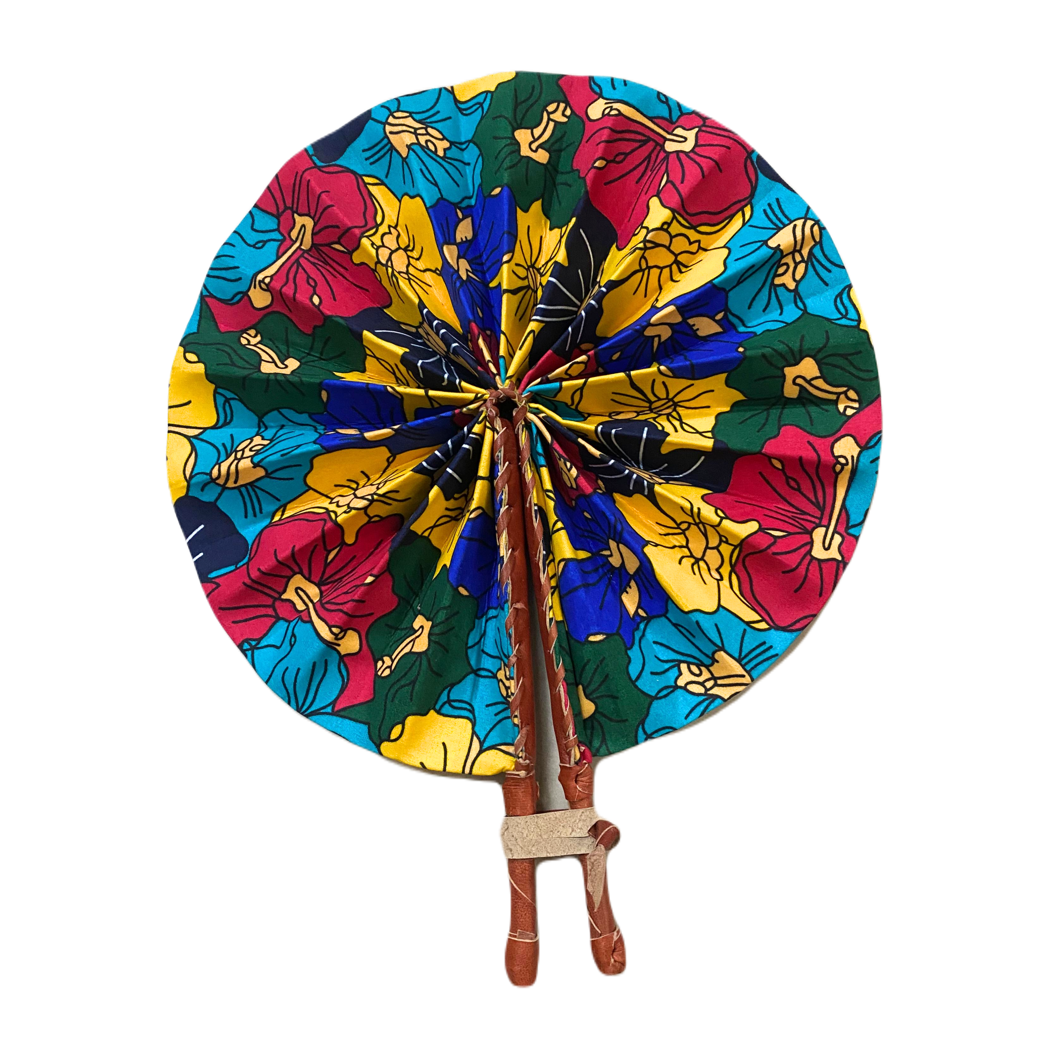 Fold Up African Leather Fans