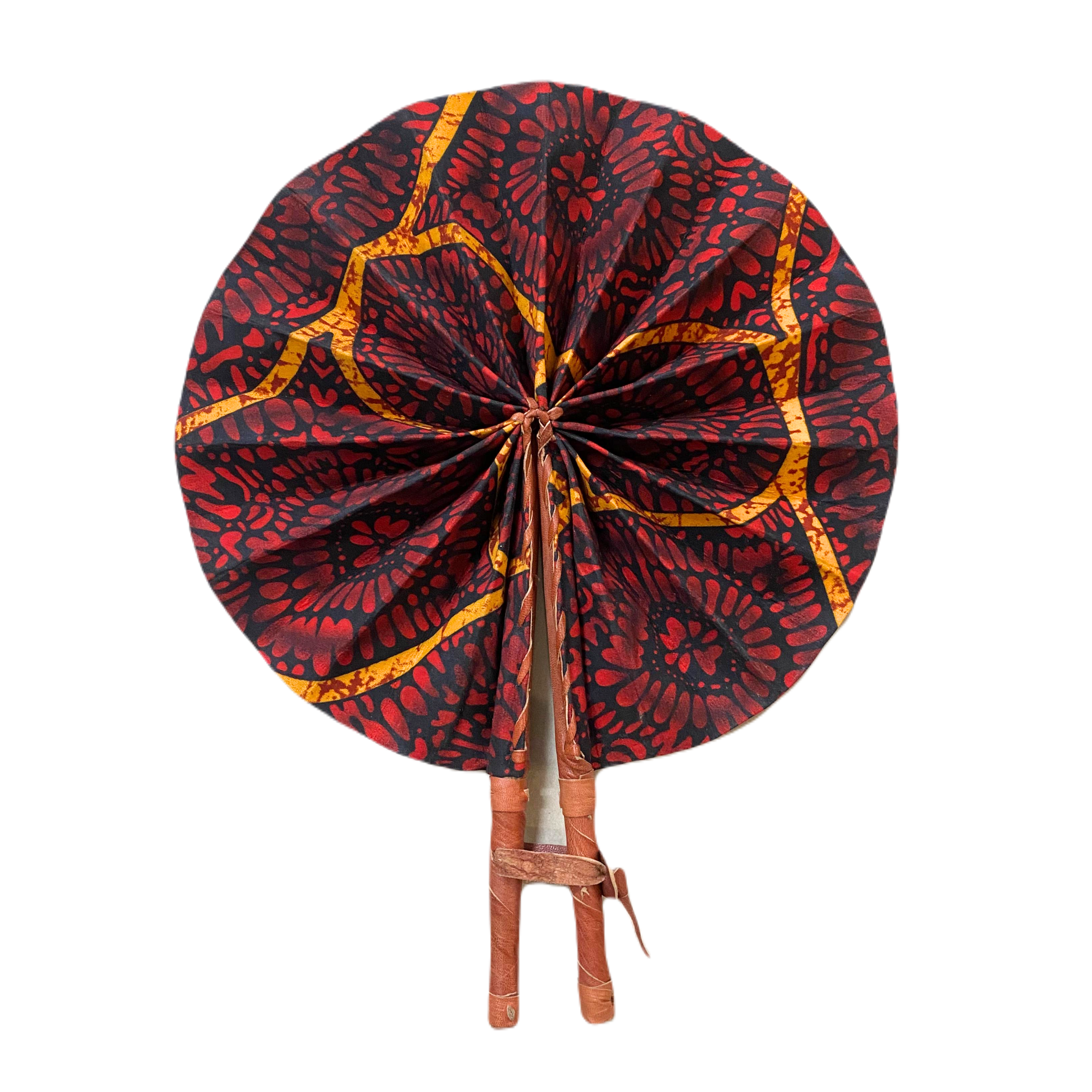 Fold Up African Leather Fans