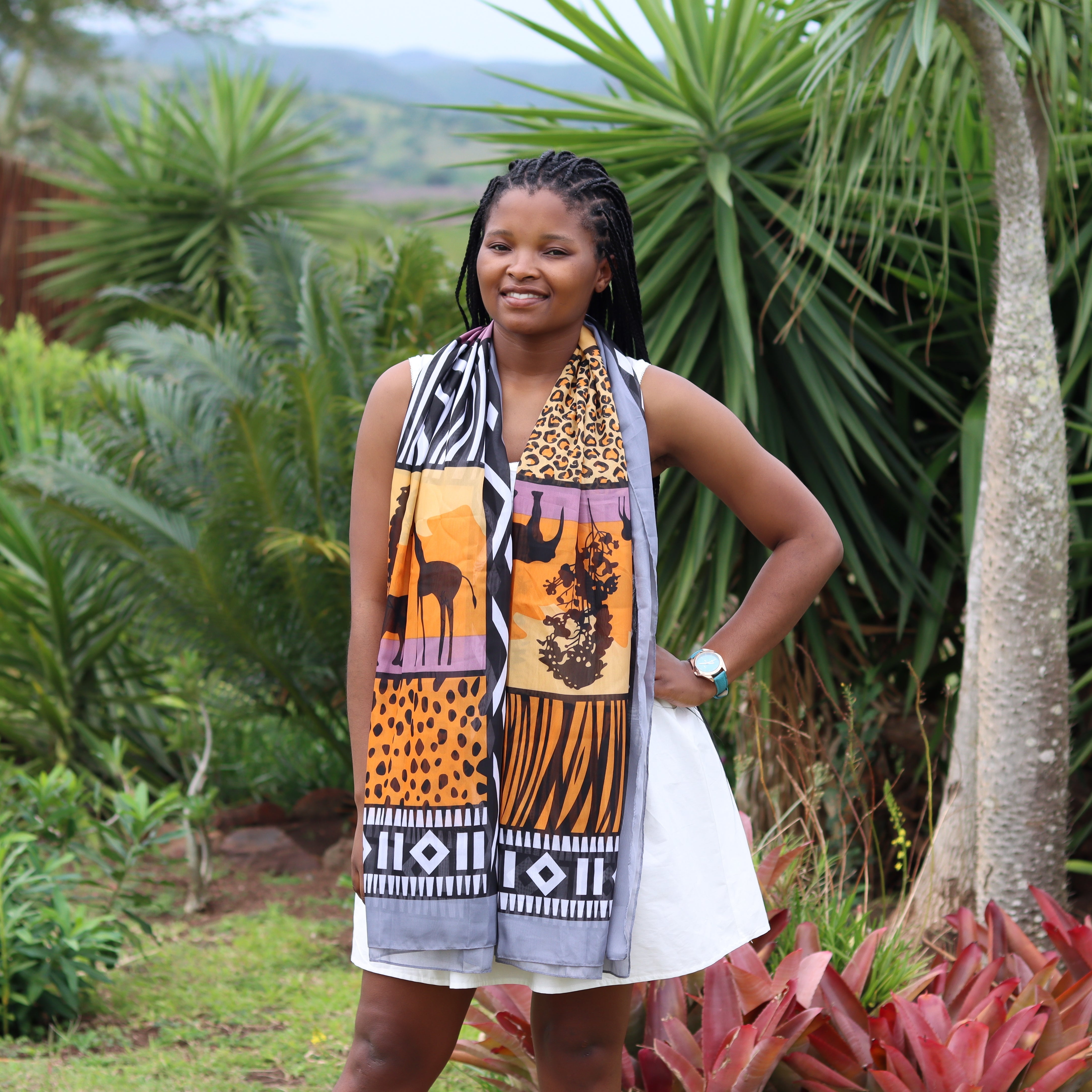 Orange Multi-Coloured Wildlife Scaft