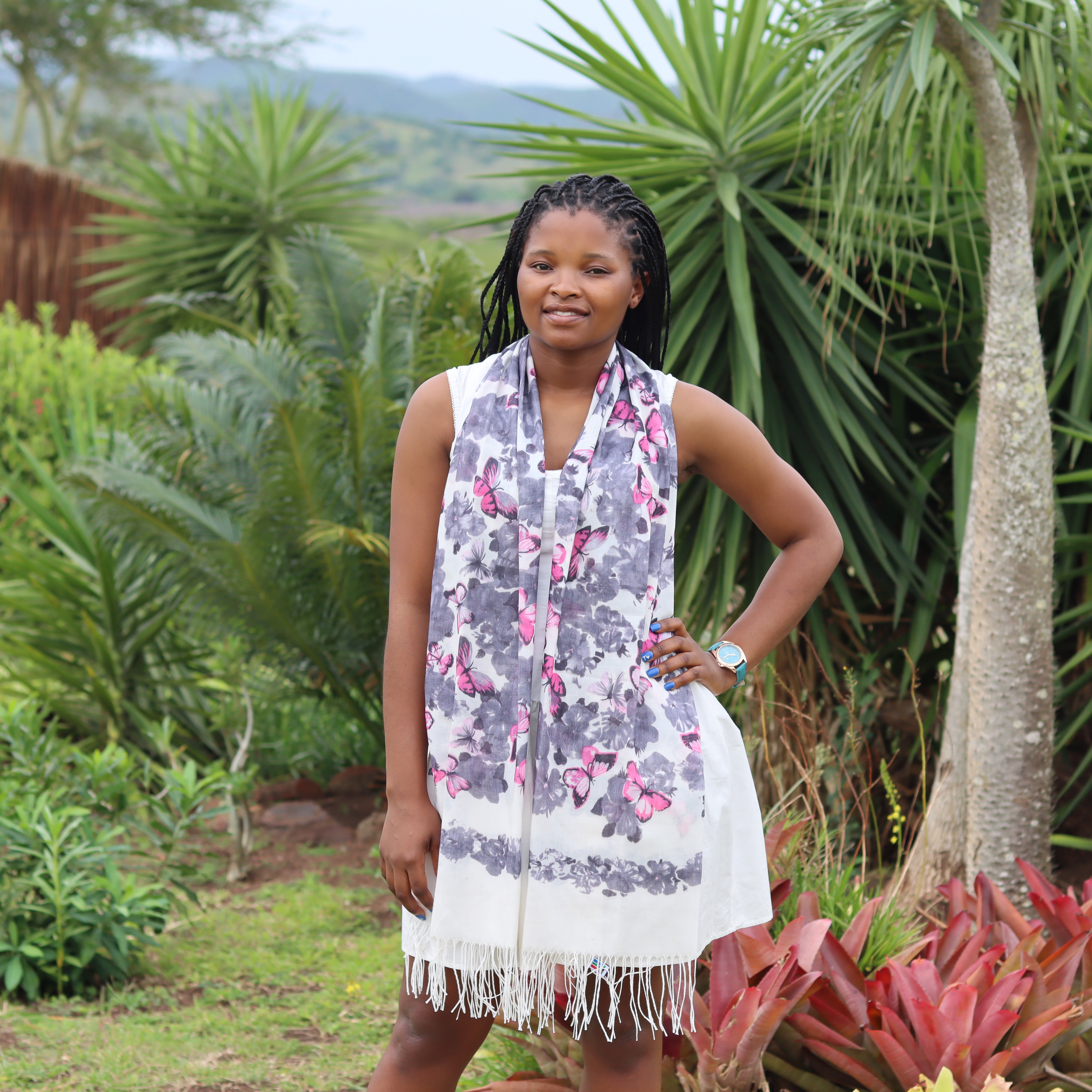 White Butterfly Scarf