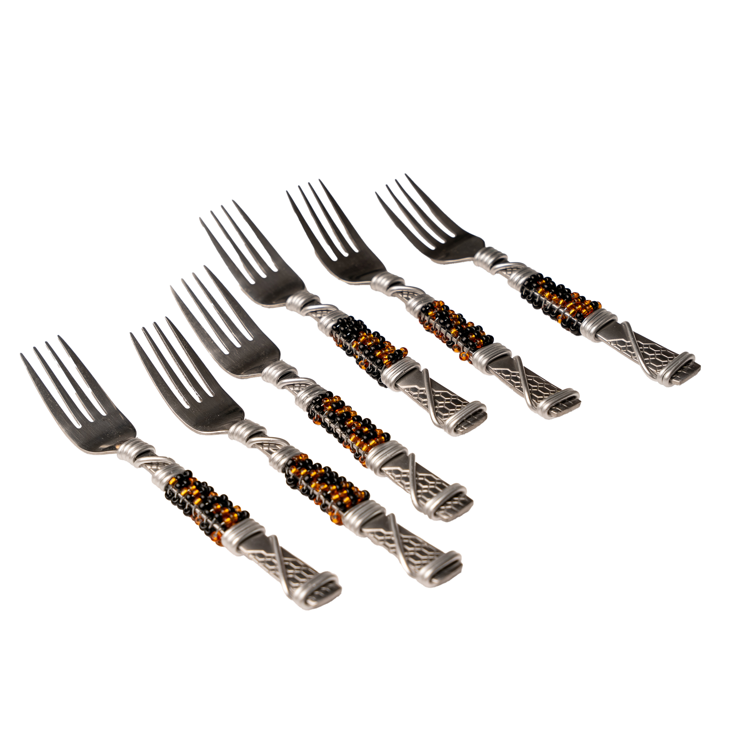 Beaded Cake Fork Set