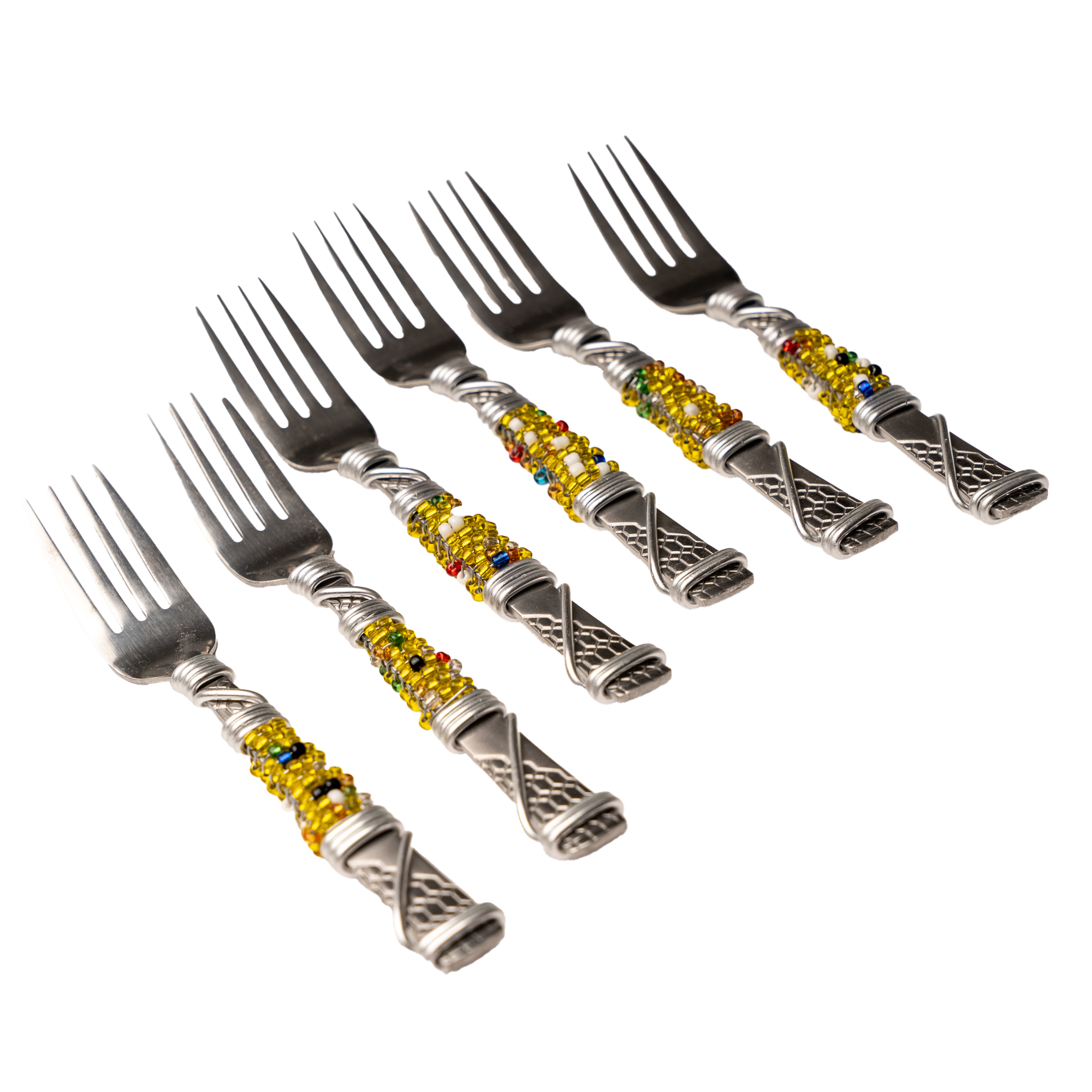 Beaded Cake Fork Set