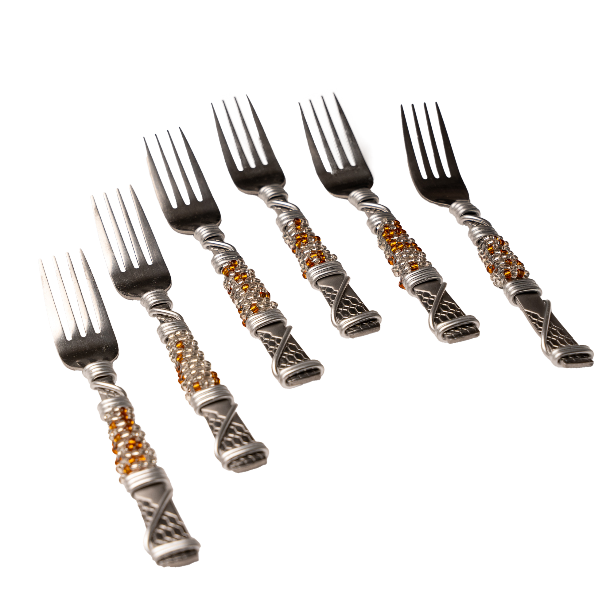 Beaded Cake Fork Set