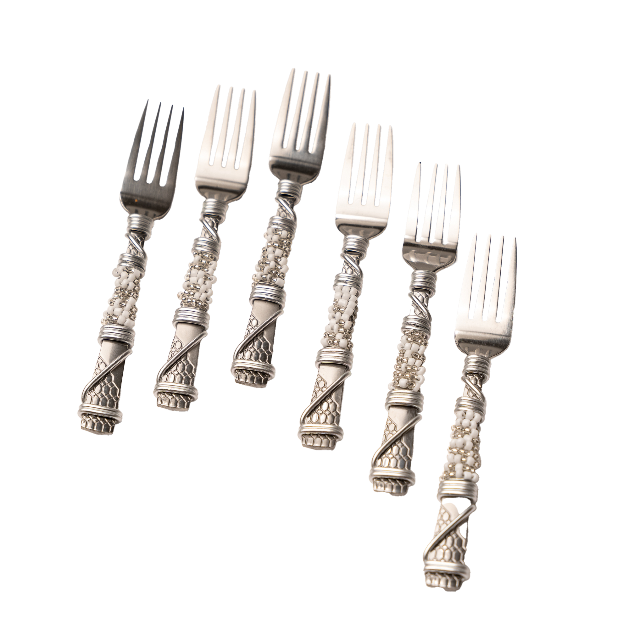 Beaded Cake Fork Set