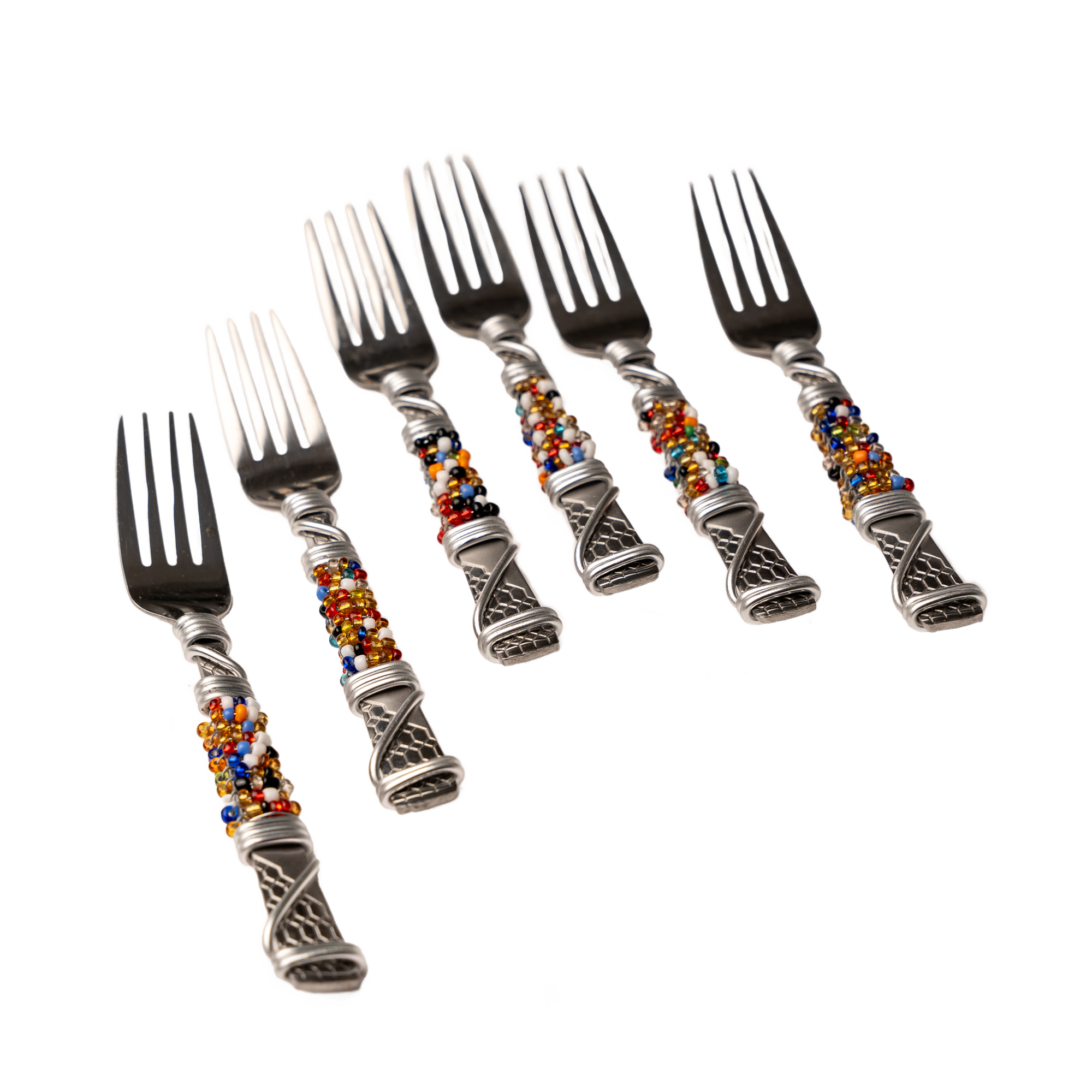 Beaded Cake Fork Set