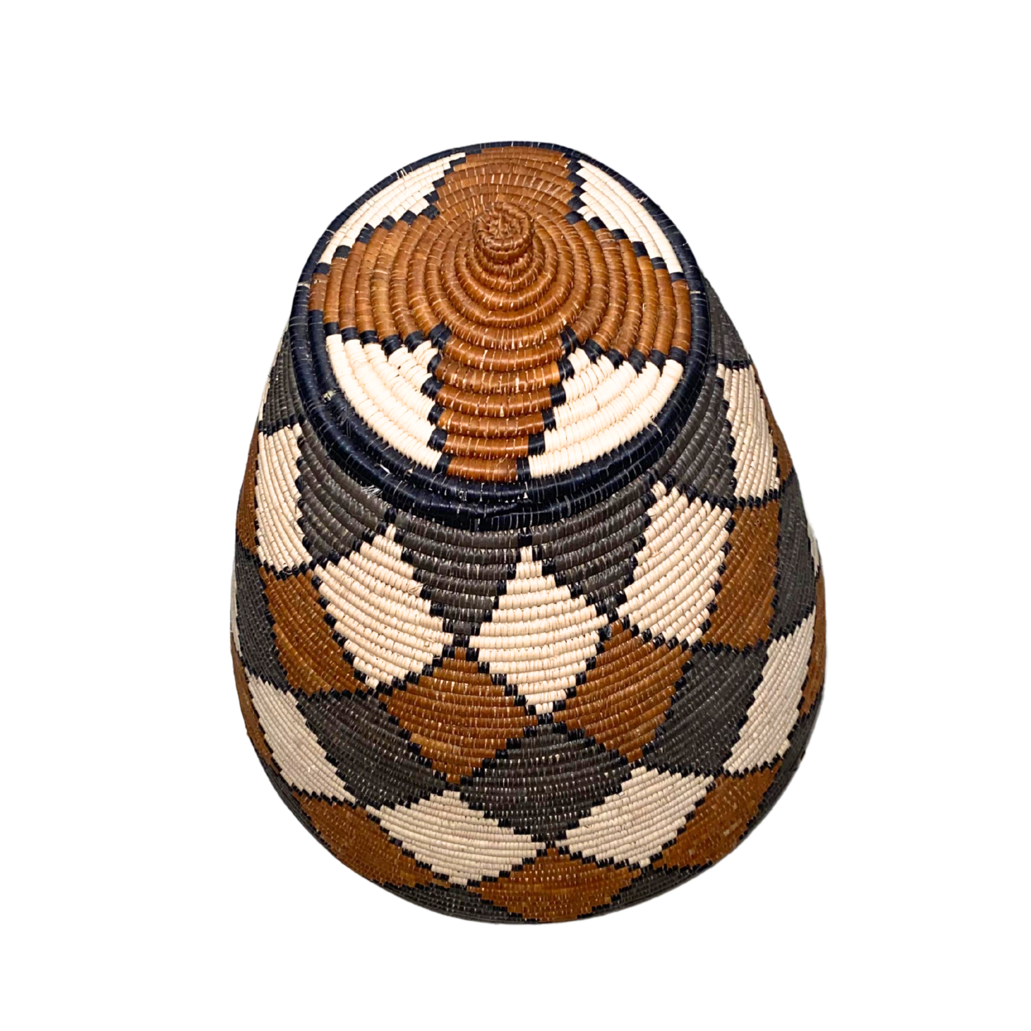 Hand Woven Zulu Reed Basket (Grey & Brown)