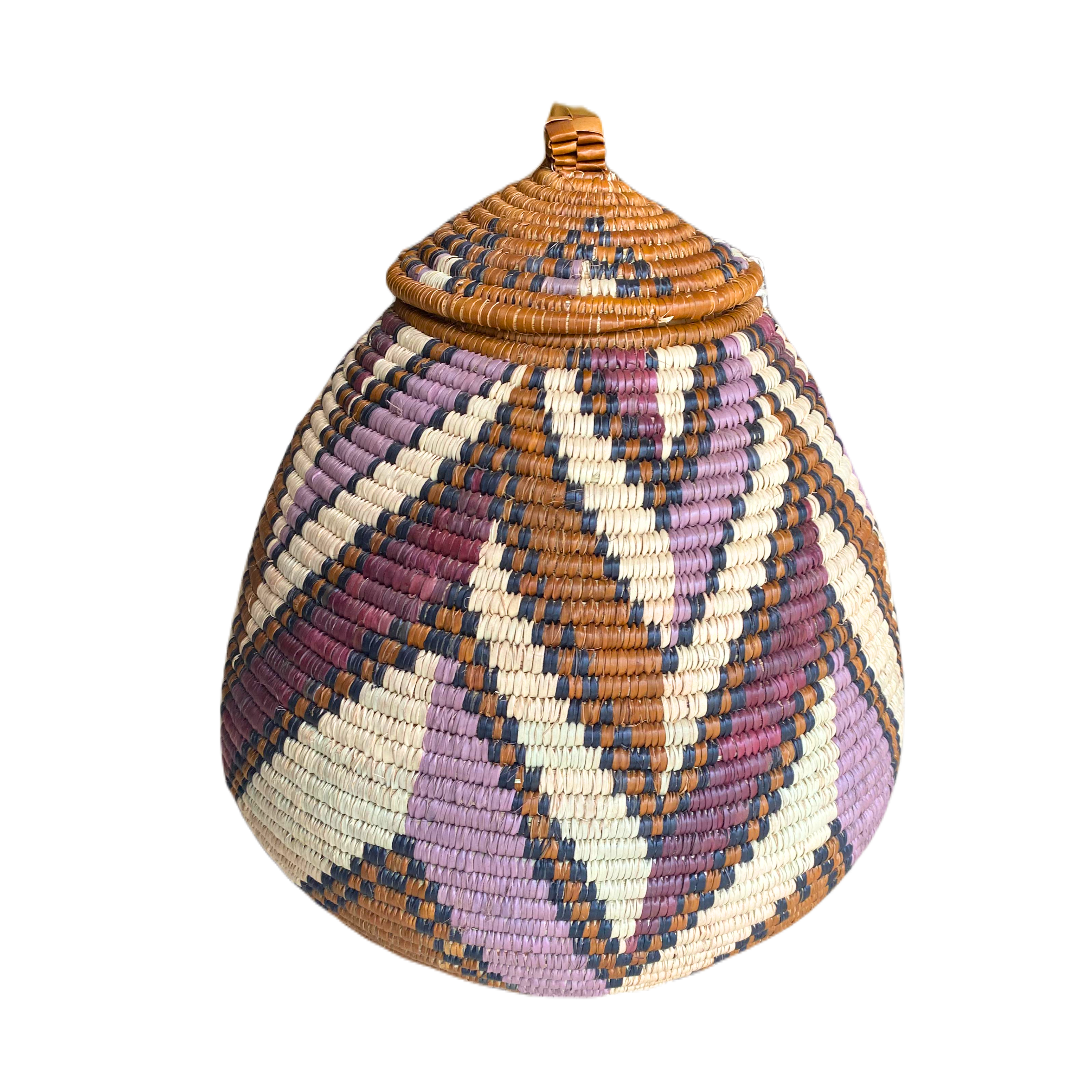 Hand Woven Fat Zig-Zag Basket - Khonzeni