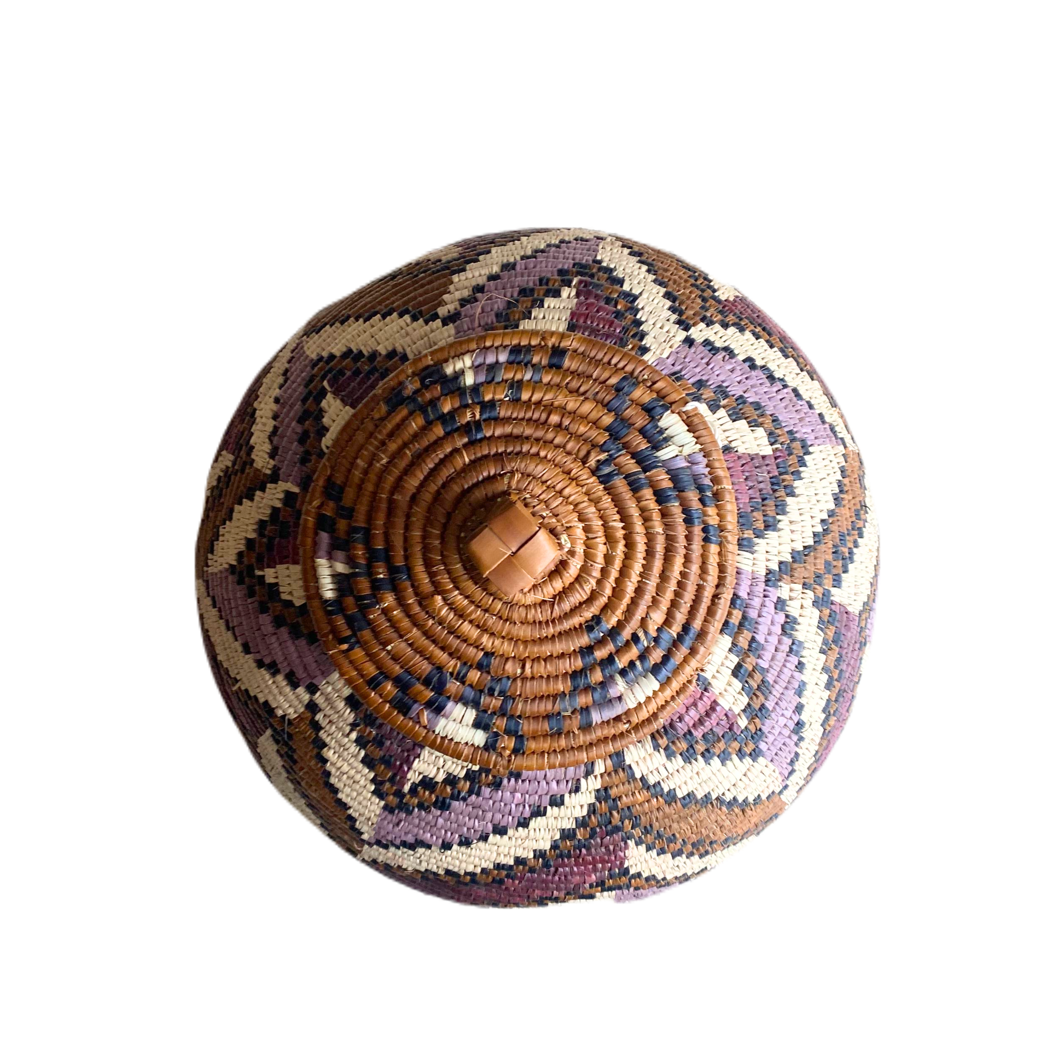 Hand Woven Fat Zig-Zag Basket - Khonzeni