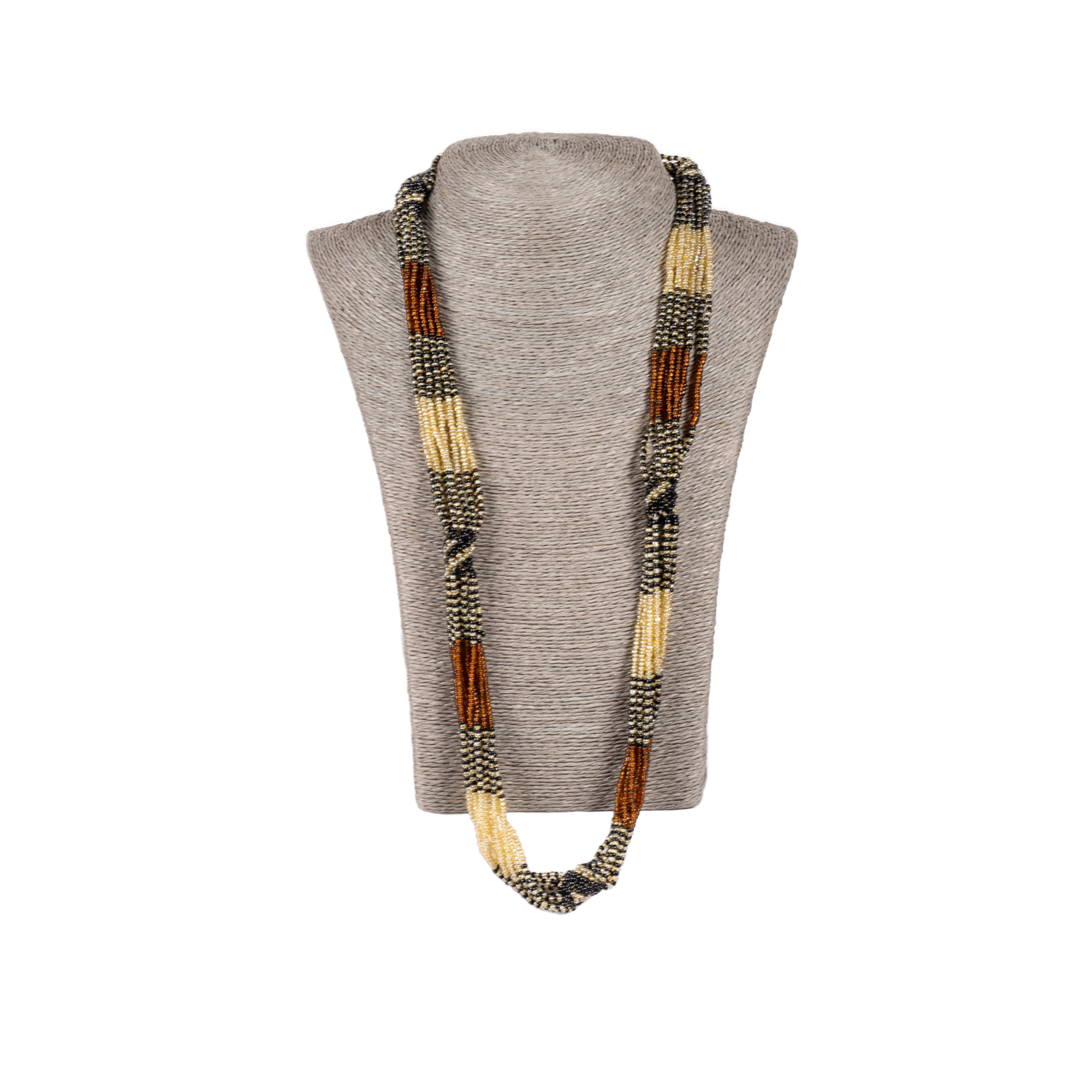 Traditional Zulu Hand Beaded Necklace (Natural Colours)