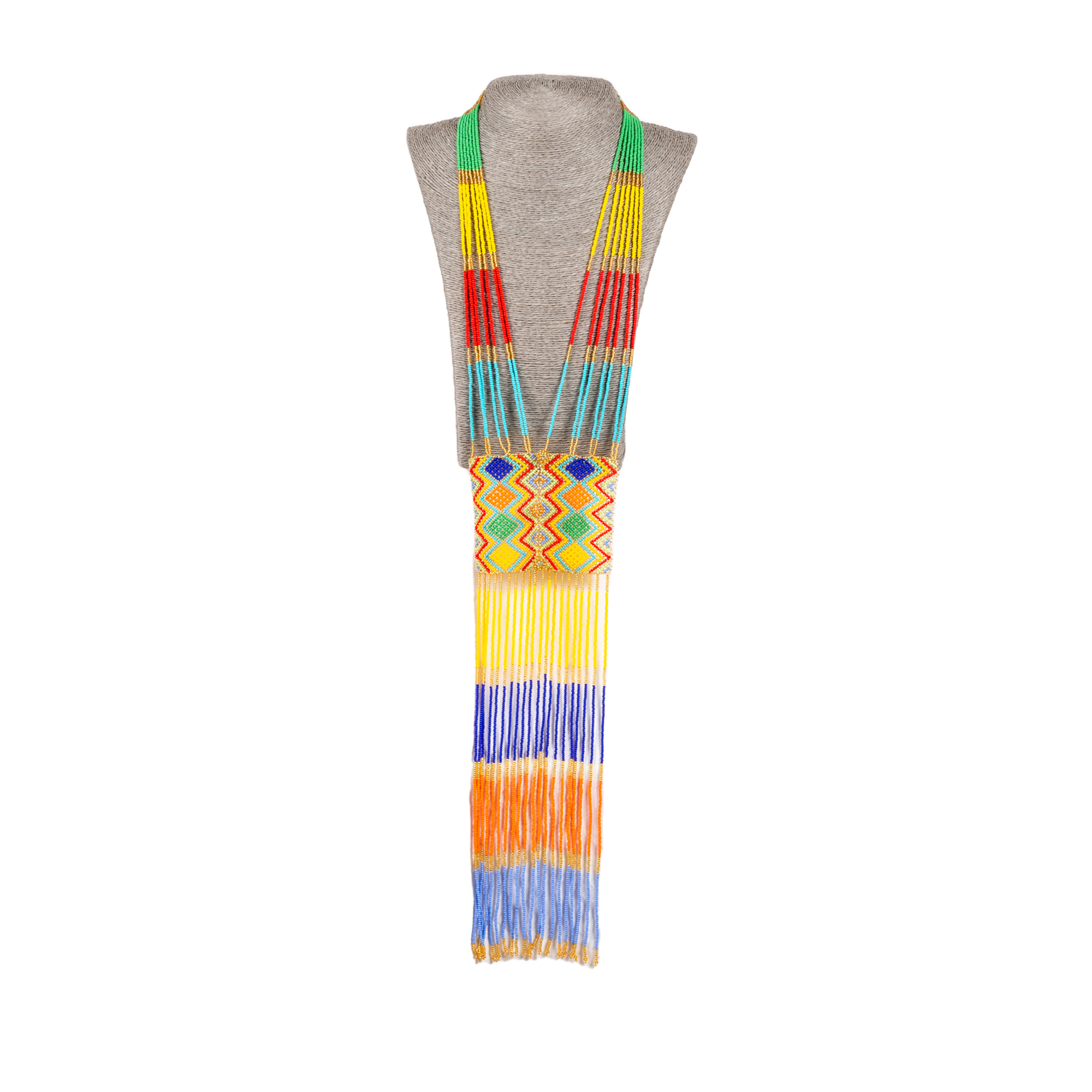Zulu Hand Beaded Scarf Necklace
