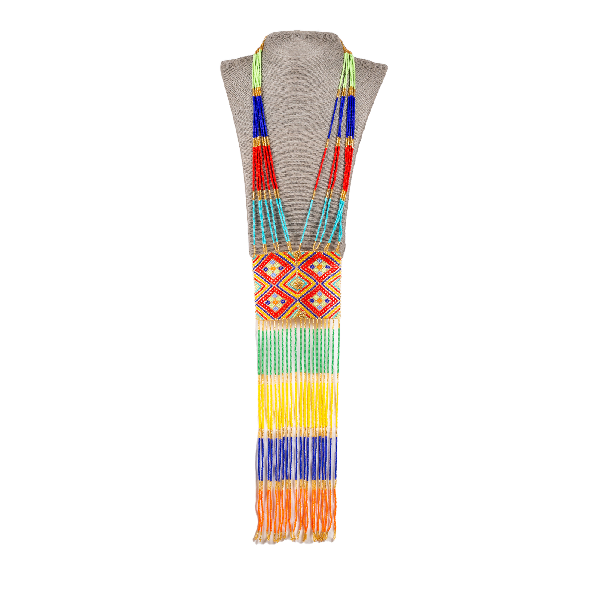 Zulu Hand Beaded Scarf Necklace