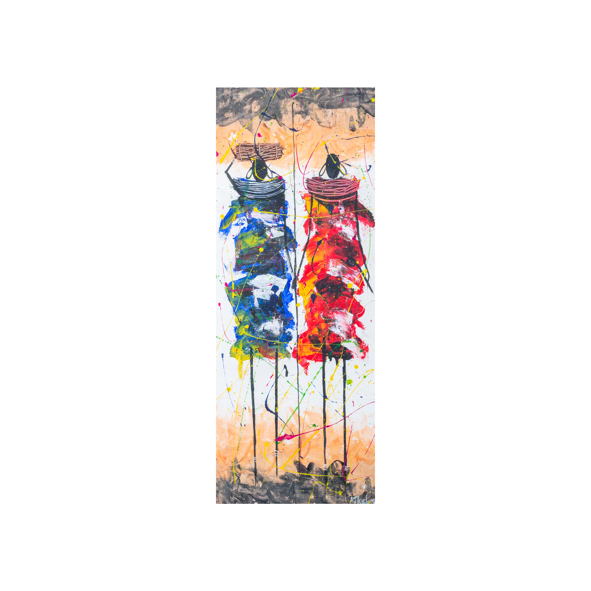 Medium Tribal Unity in Colour Canvas Painting - By Banda