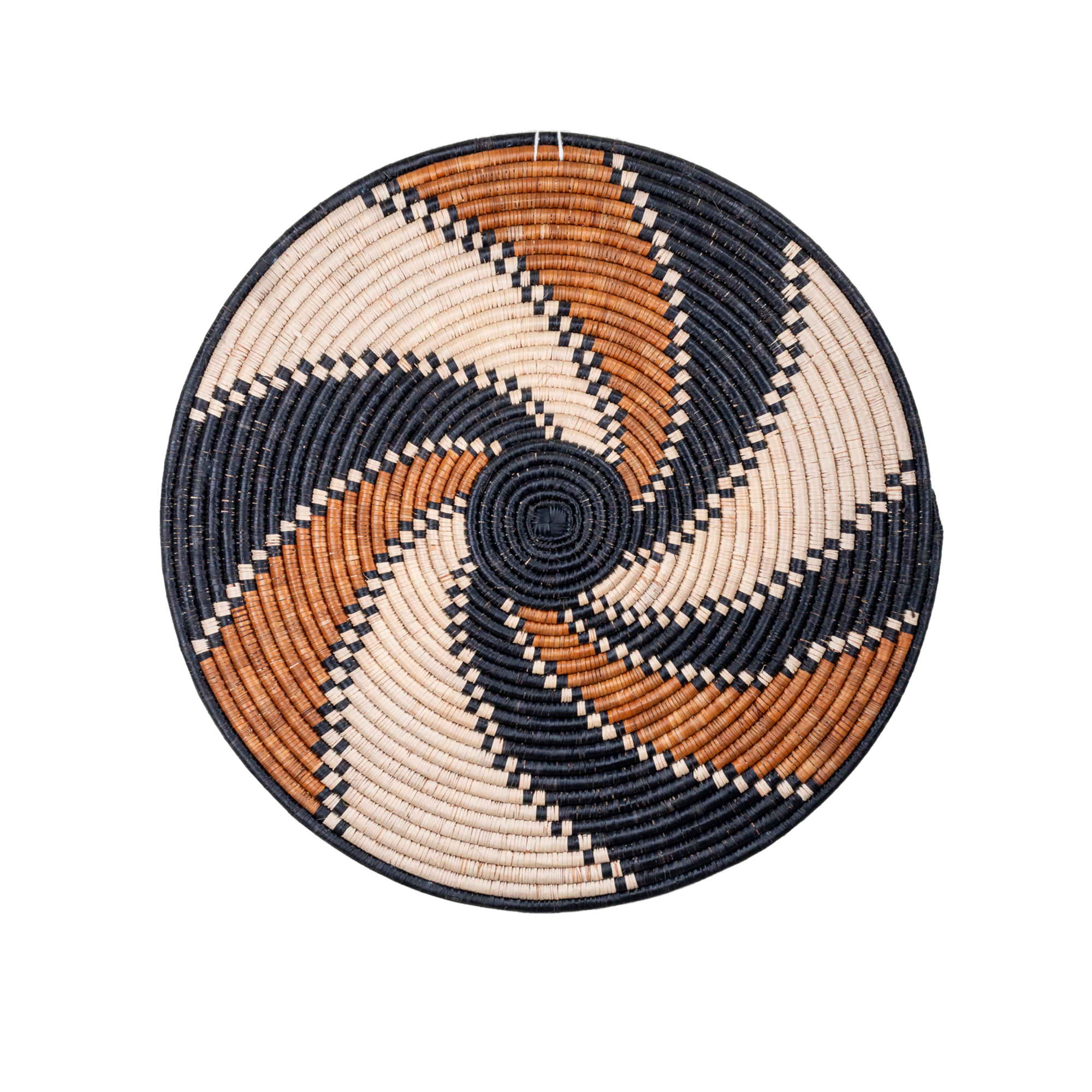 Hand Weaved Wall Ornament (Brown Spiral)