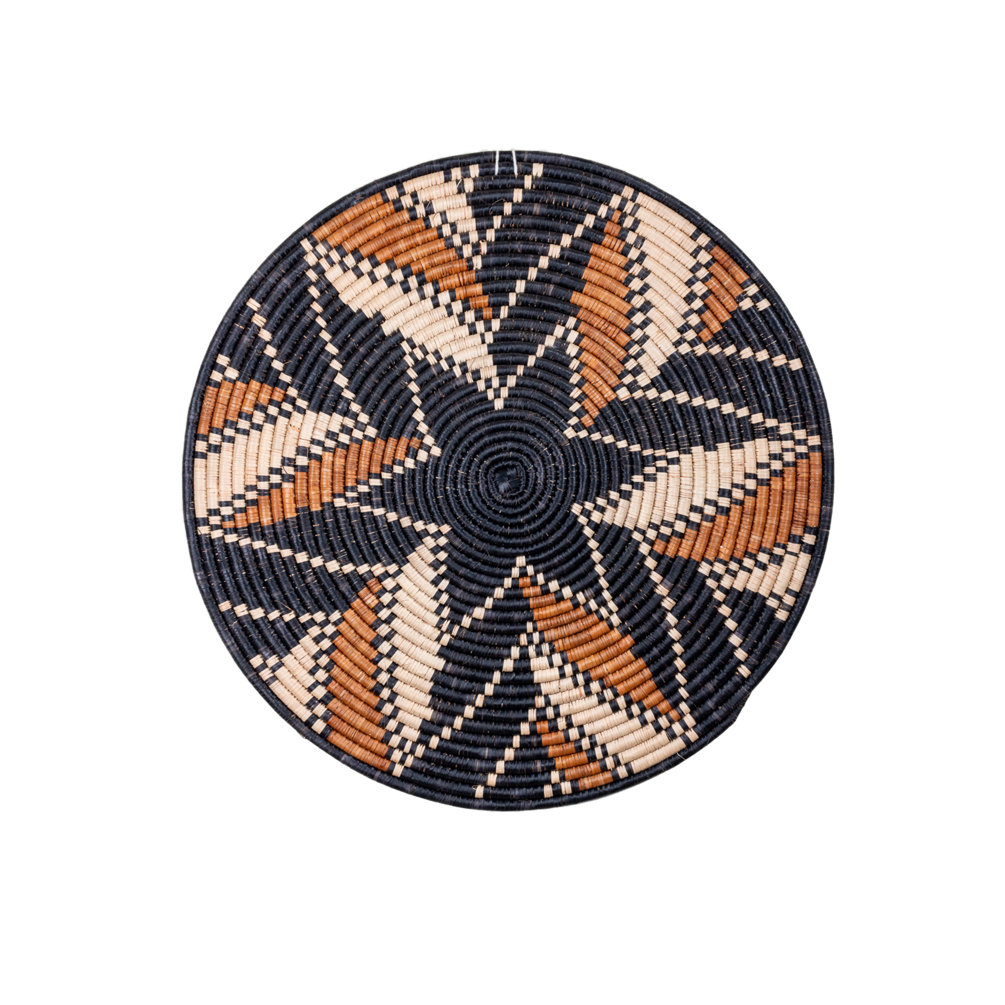 Hand Weaved Wall Ornament (Brown Flower)
