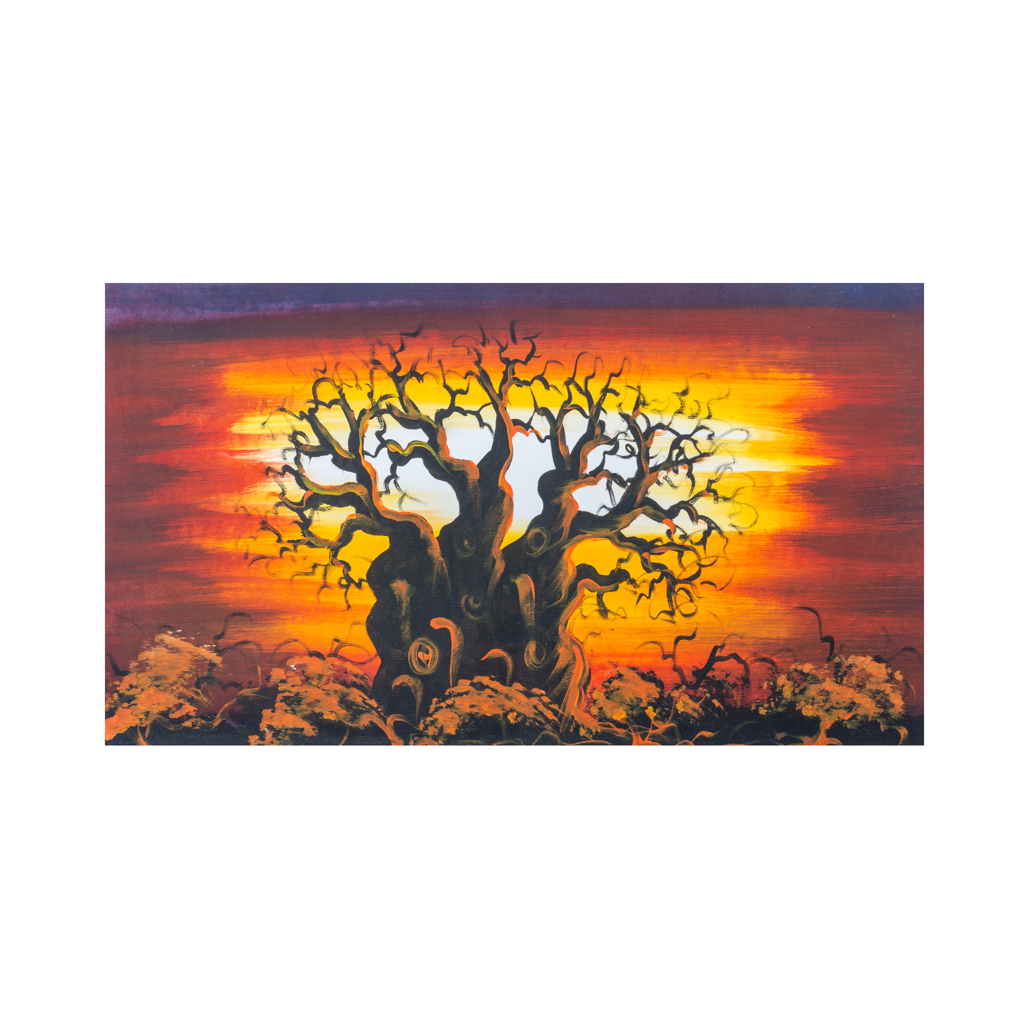 Large Baobab Last Sunset Canvas Painting - By Banda