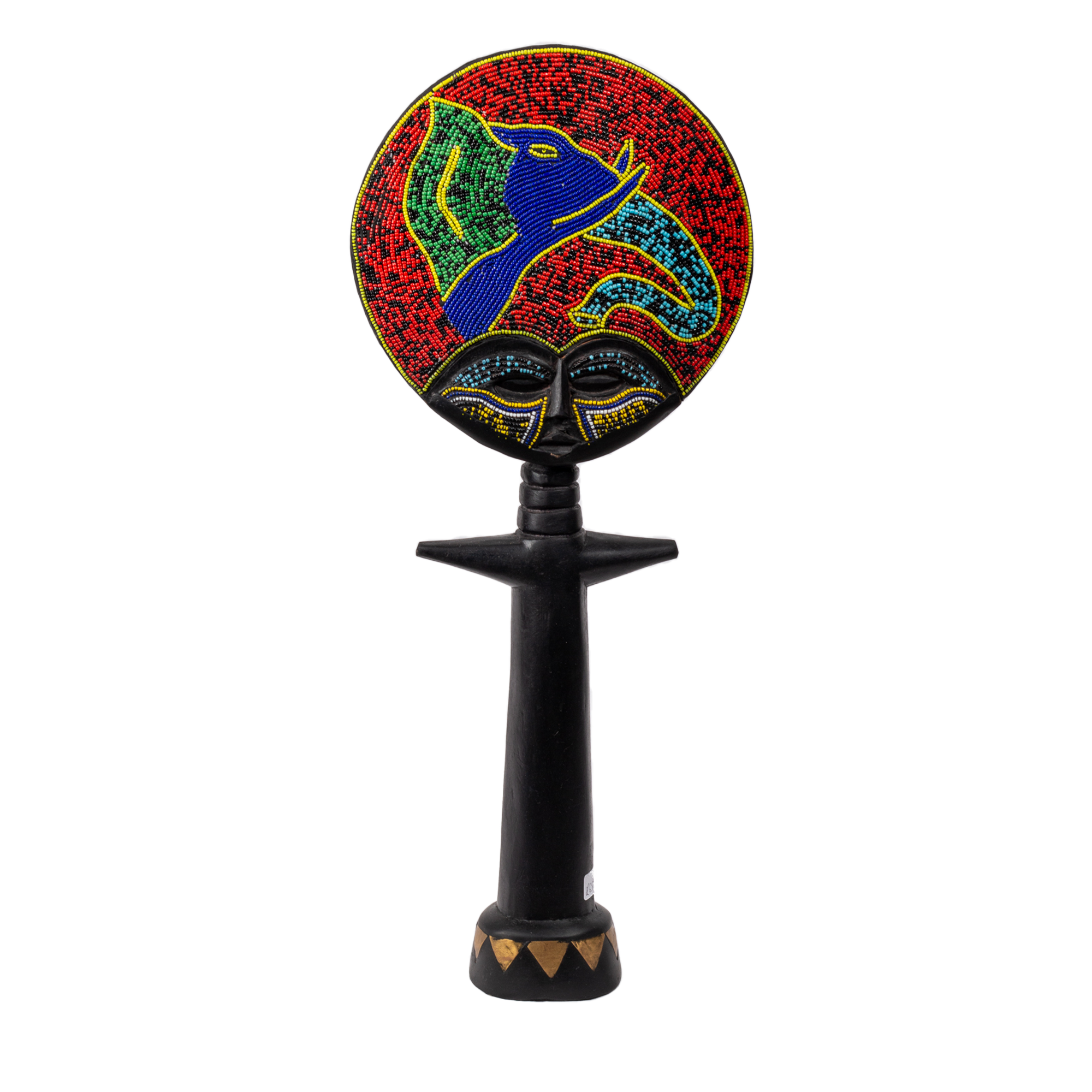 Medium Woodcarved Beaded Ashanti Fertility Queen