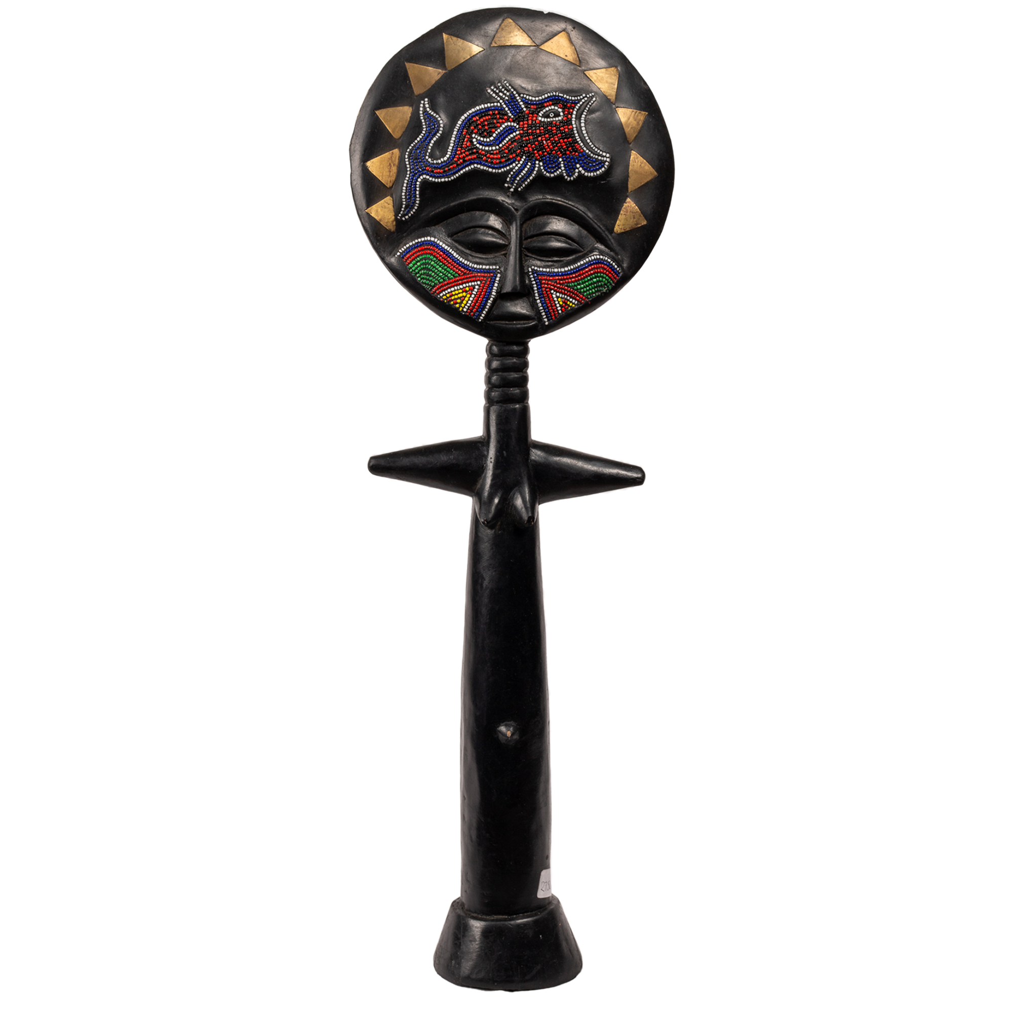 Medium Woodcarved Beaded Ashanti Fertility Queen