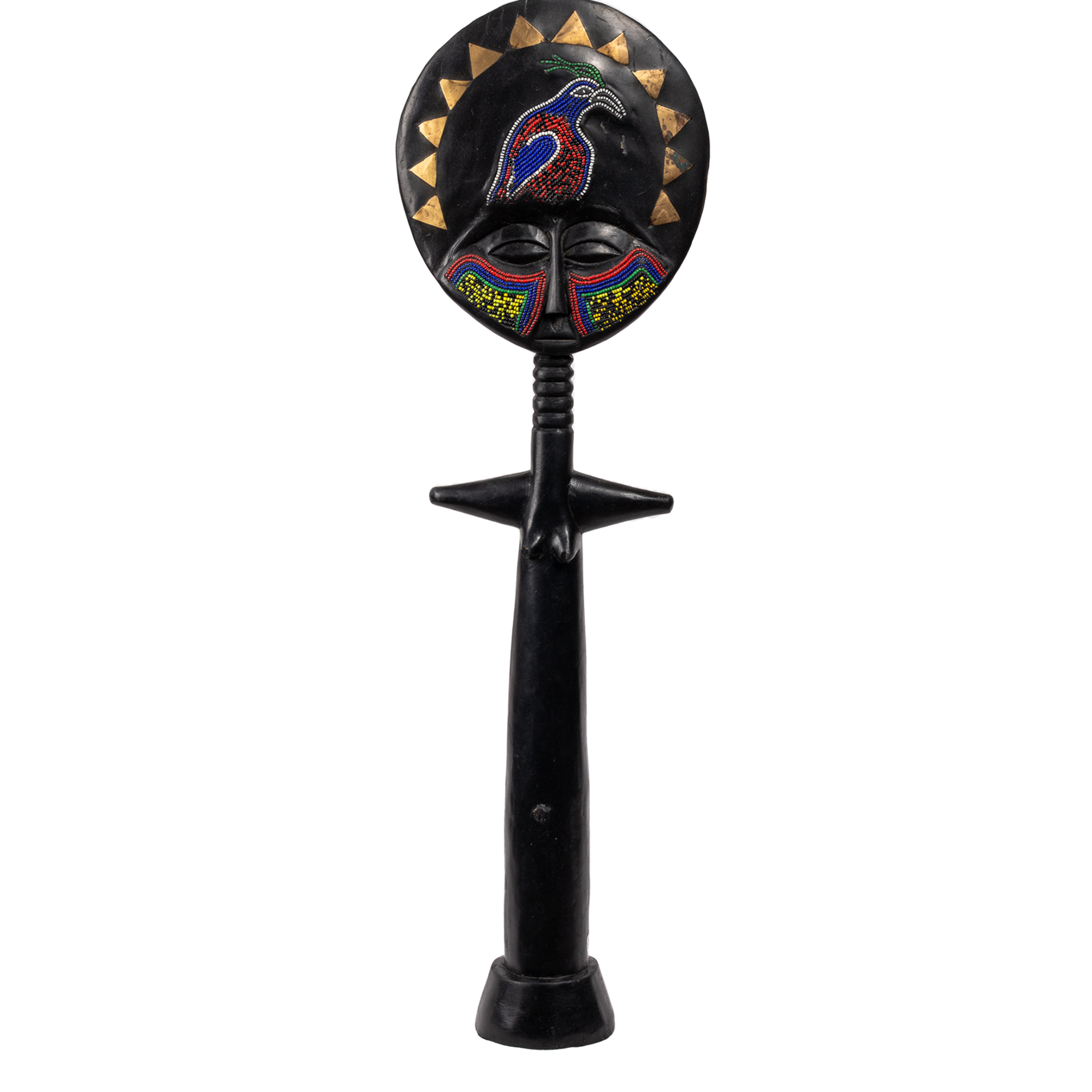 Medium Woodcarved Beaded Ashanti Fertility Queen