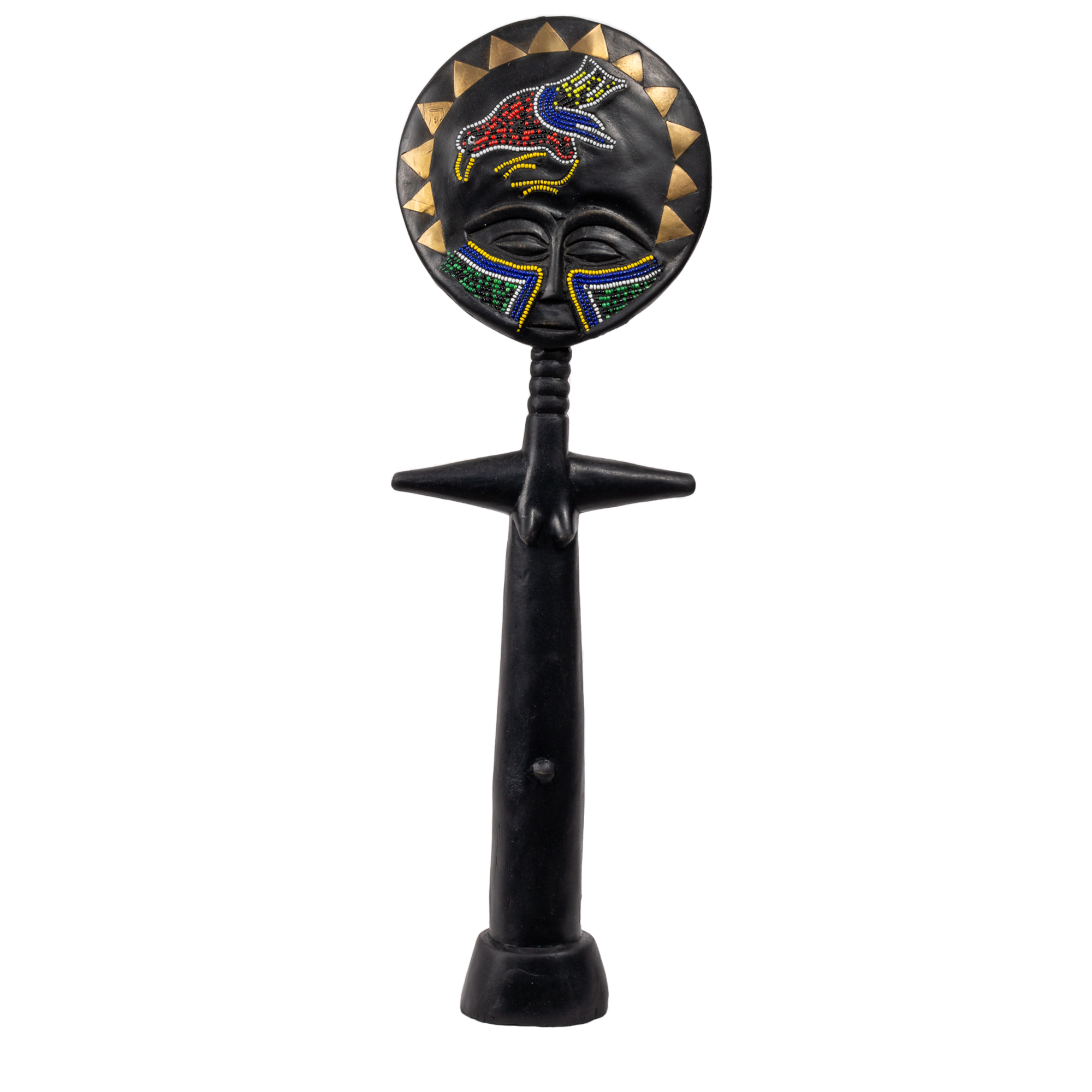 Medium Woodcarved Beaded Ashanti Fertility Queen